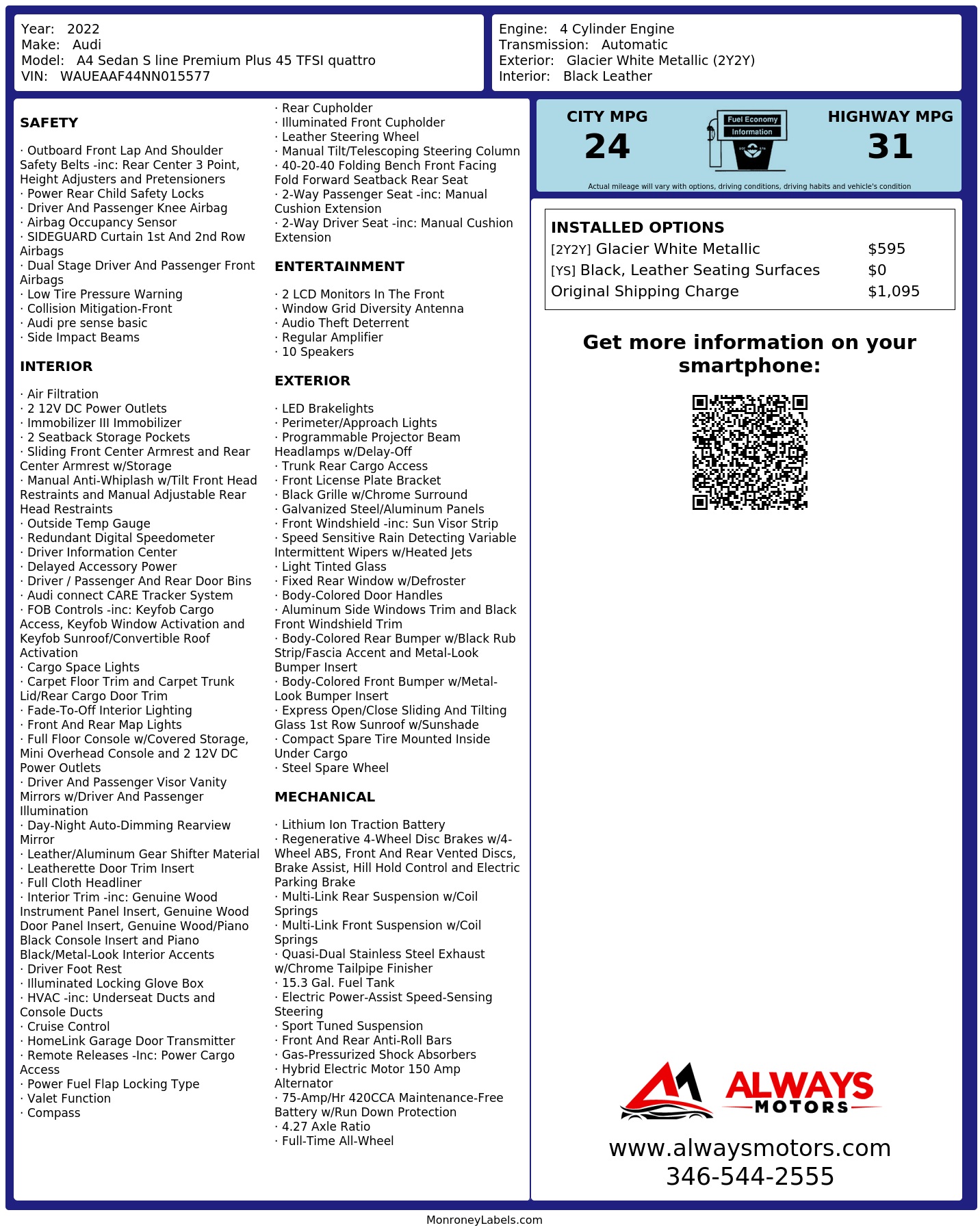 Monroney Label