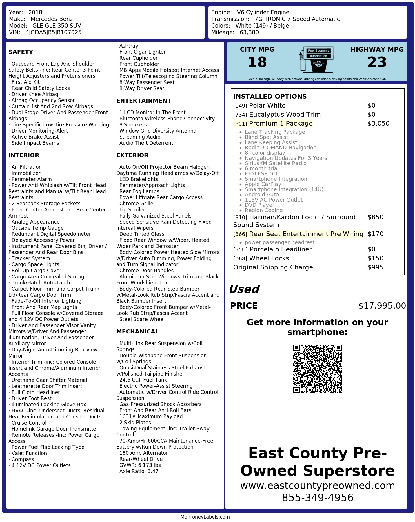 Monroney Label