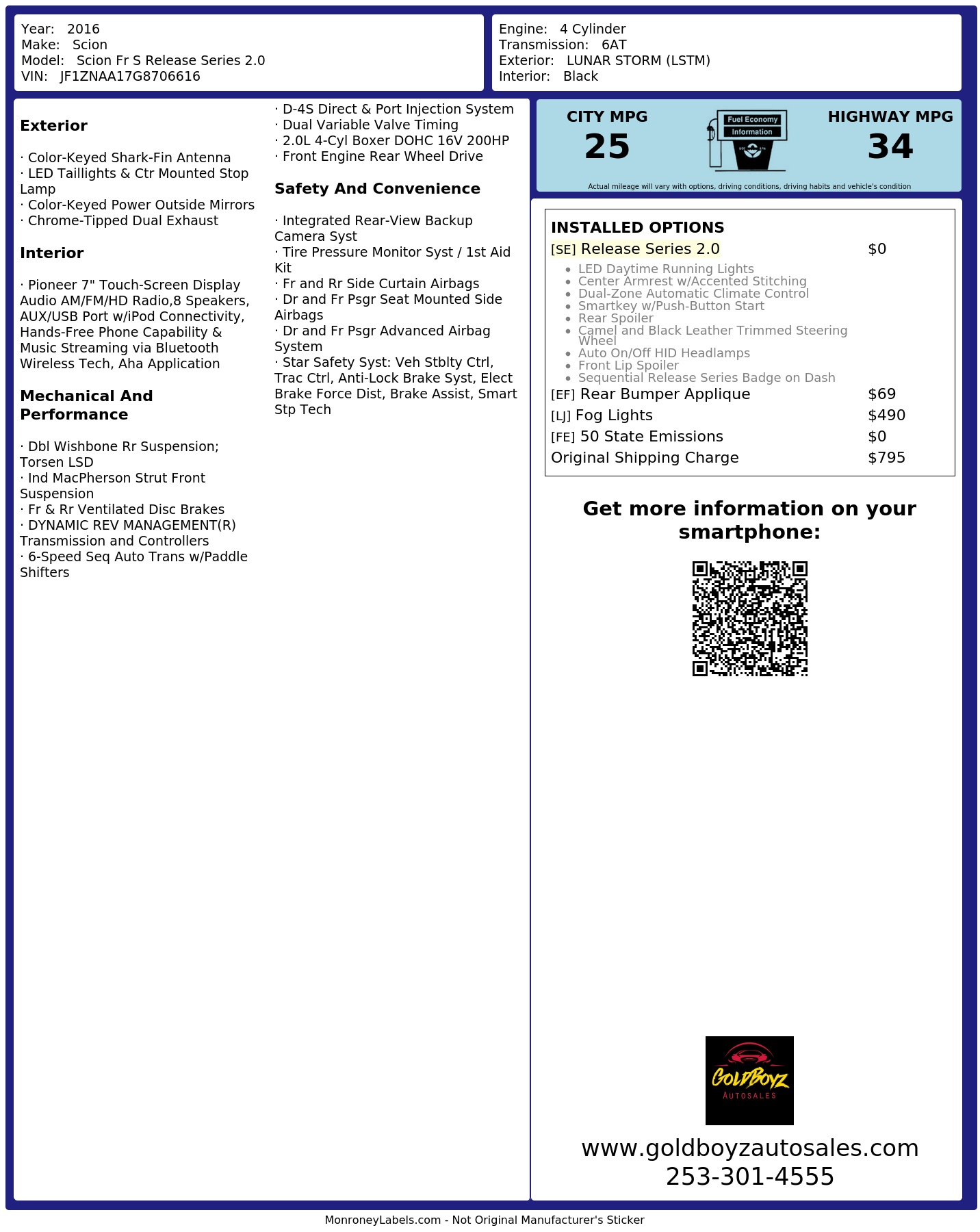 Monroney Label