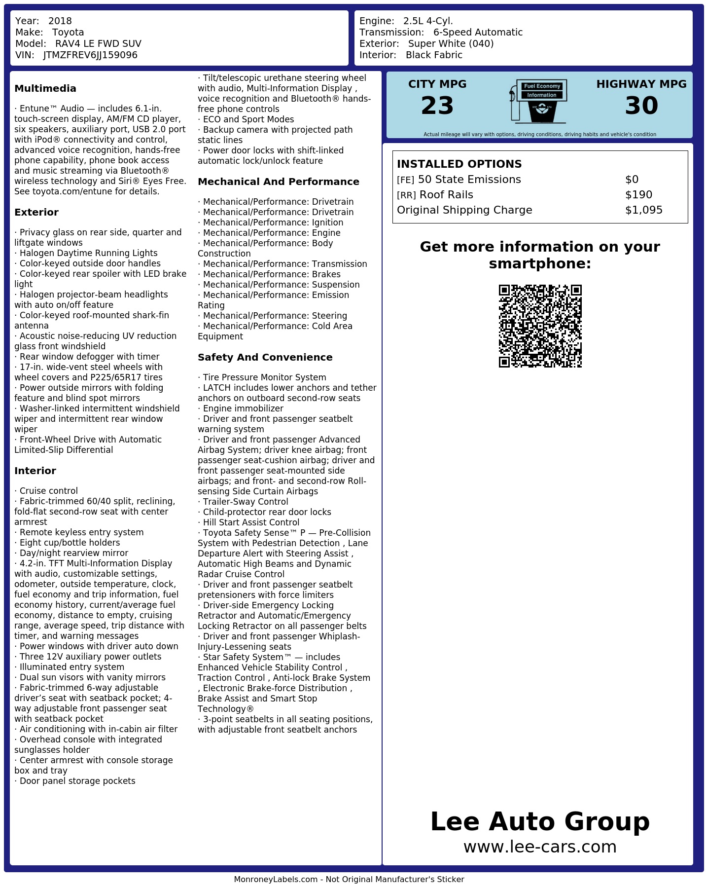 Monroney Label