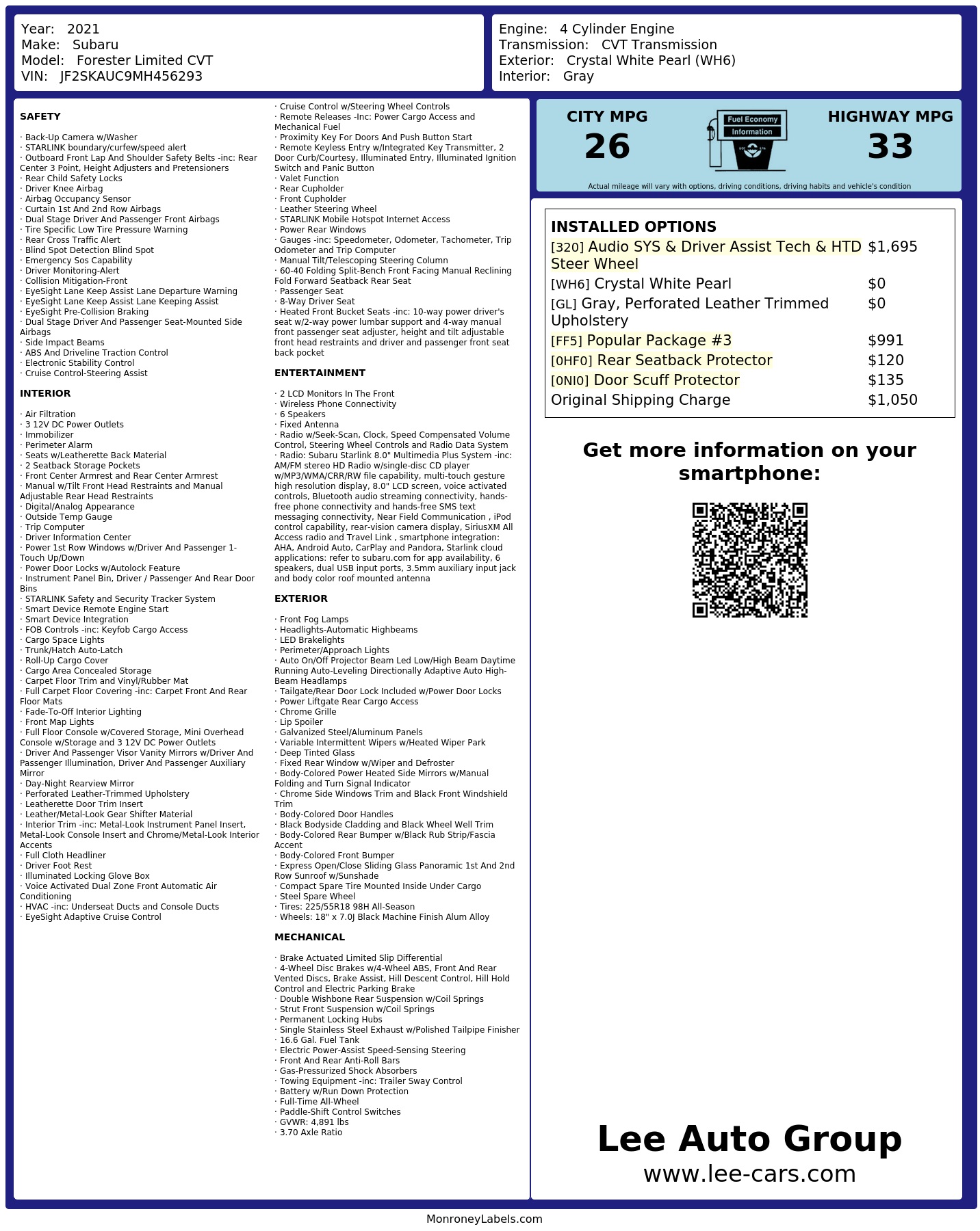 Monroney Label