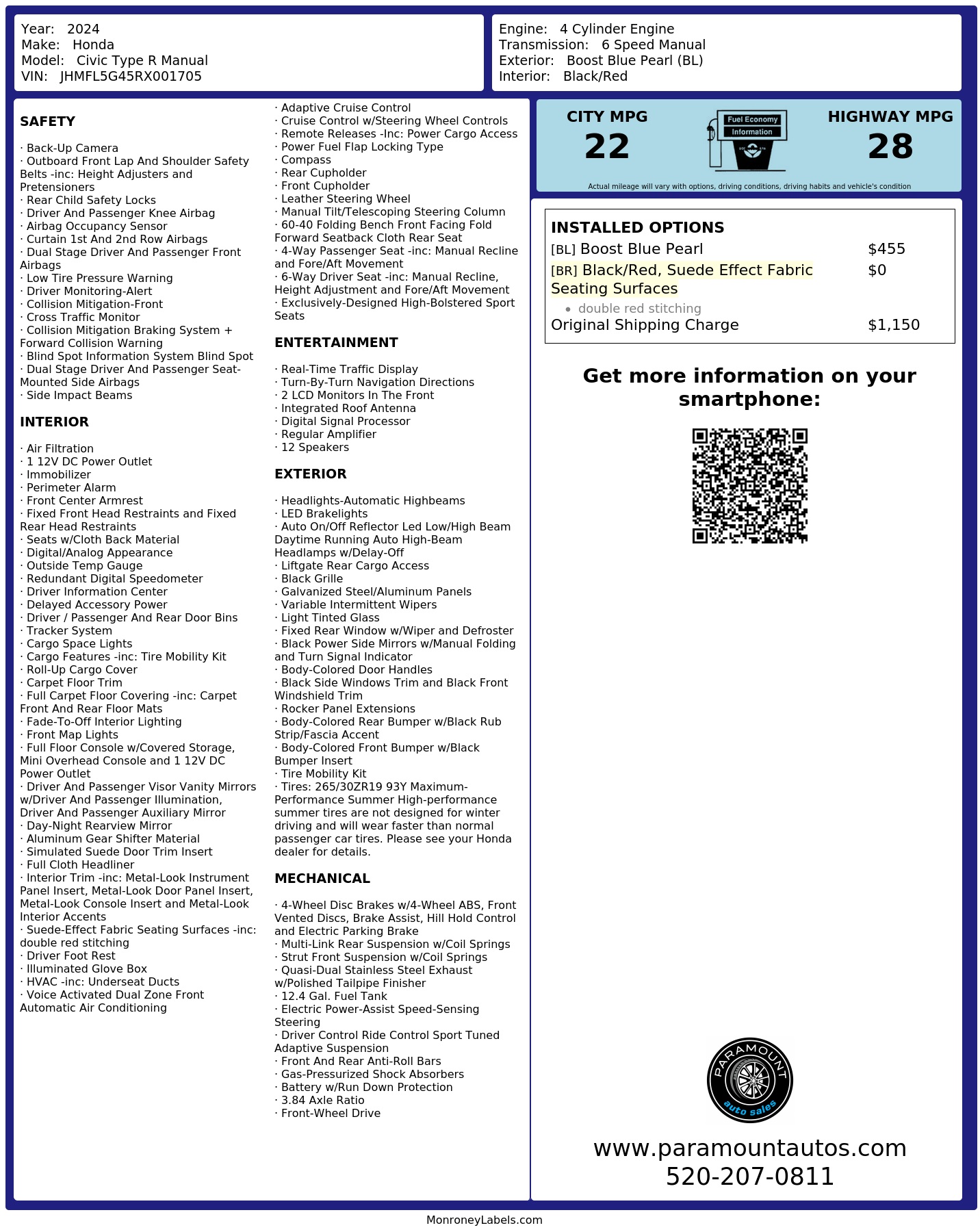 Monroney Label