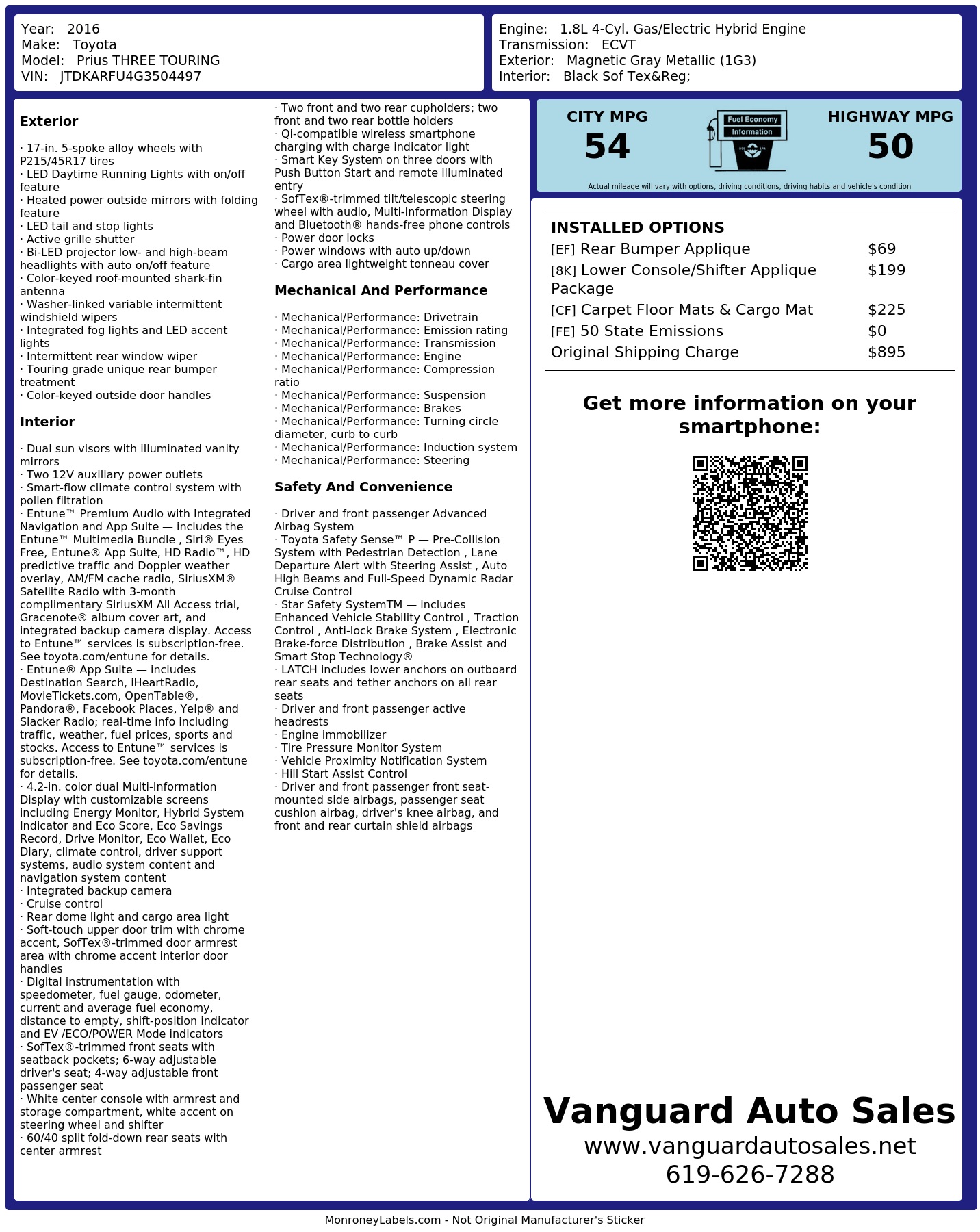 Monroney Label