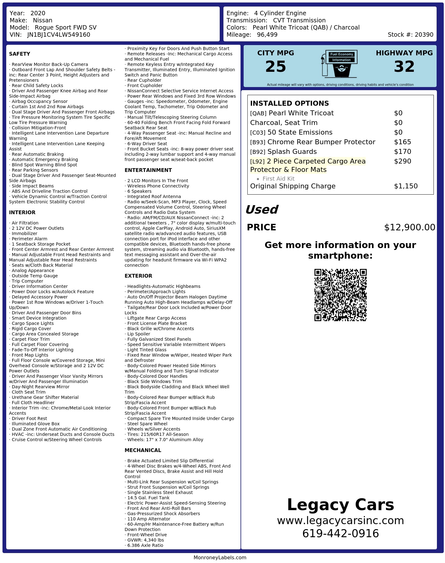 Monroney Label