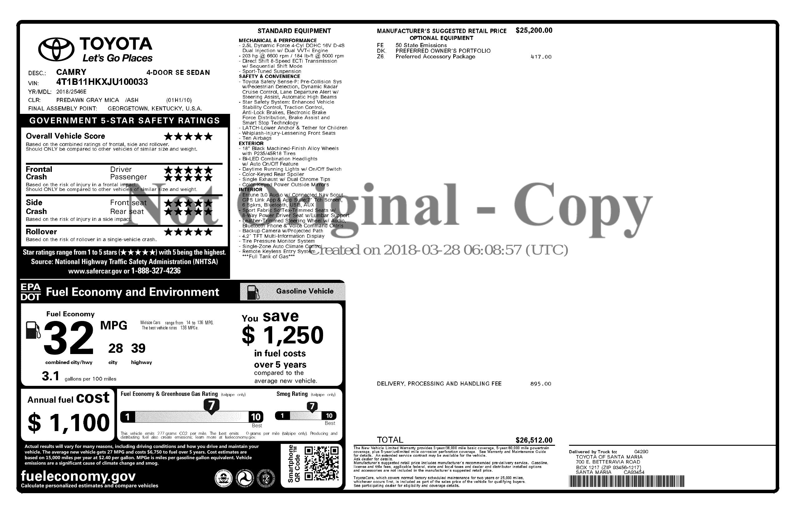 Monroney Label