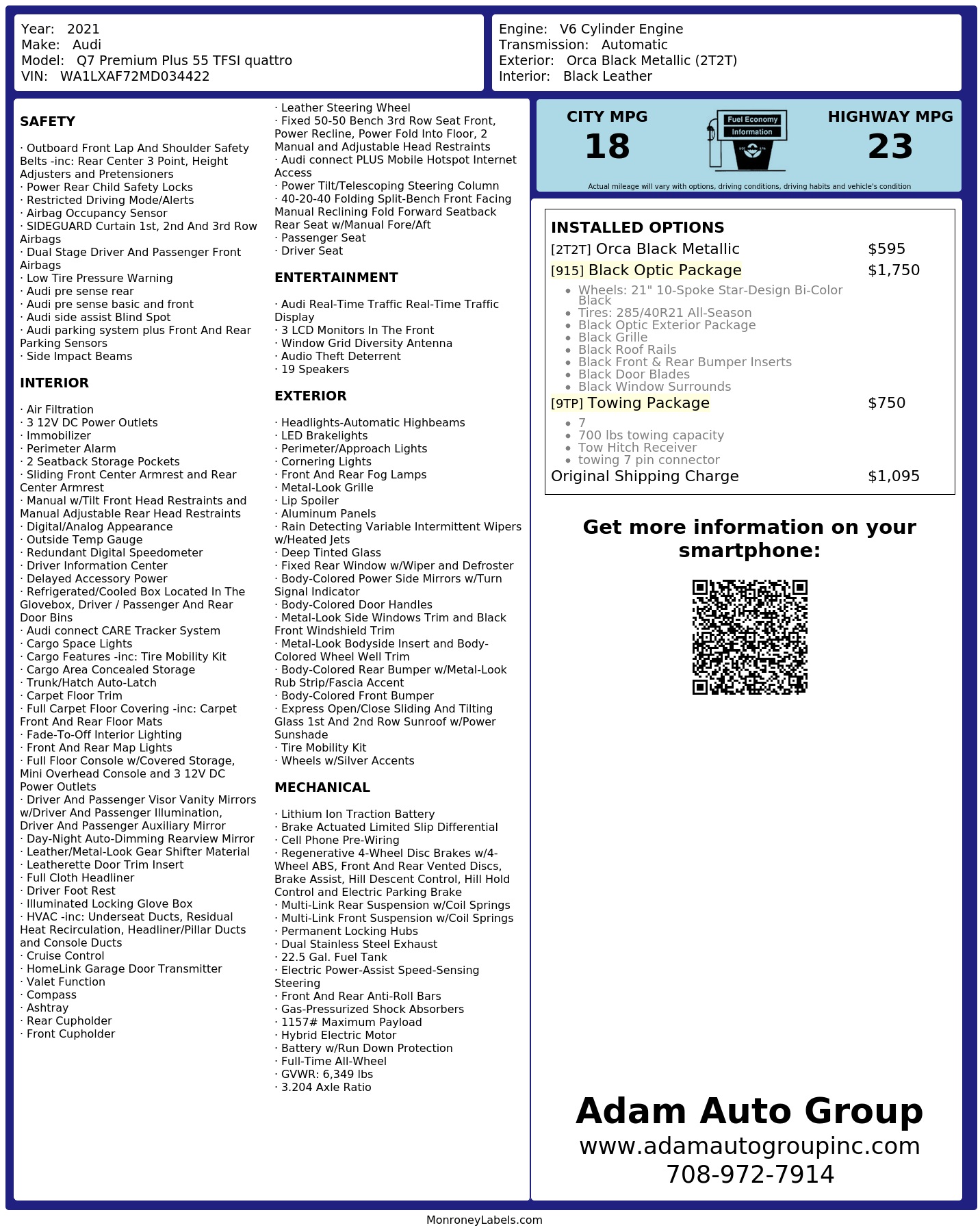 Monroney Label