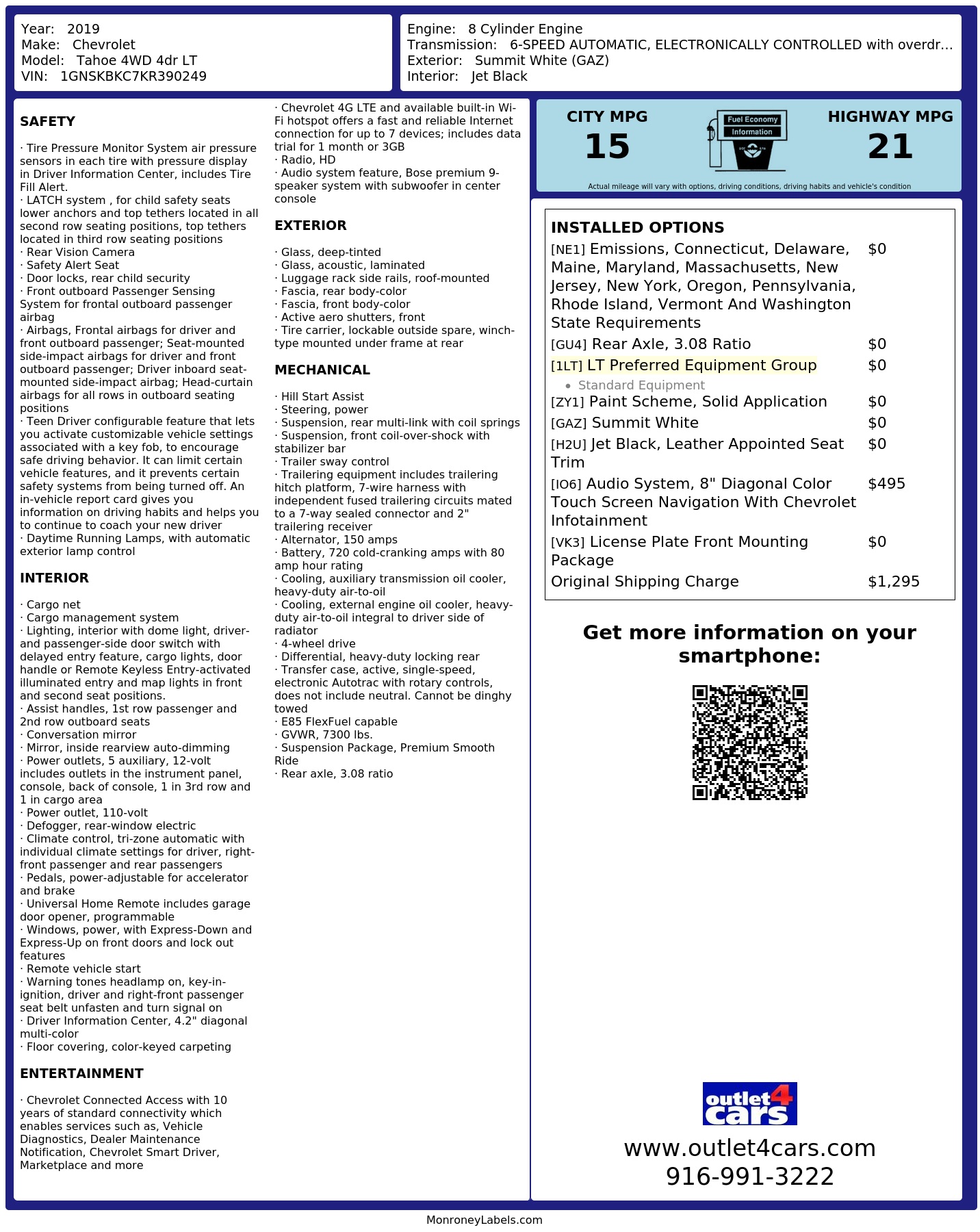 Monroney Label