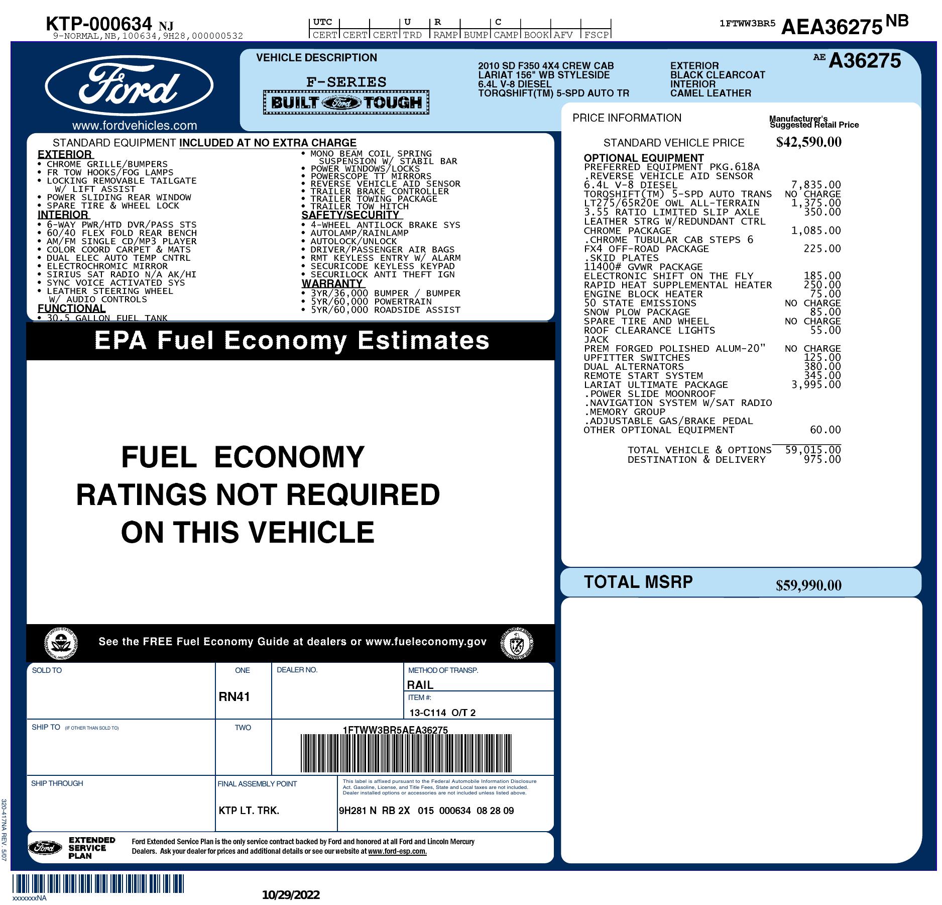 Monroney Label