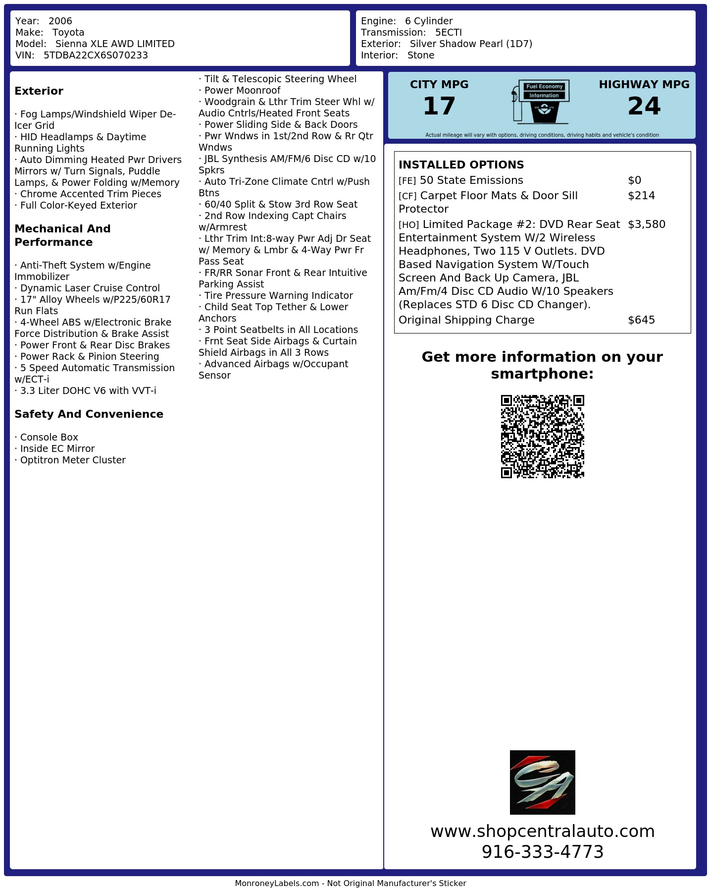 Monroney Label