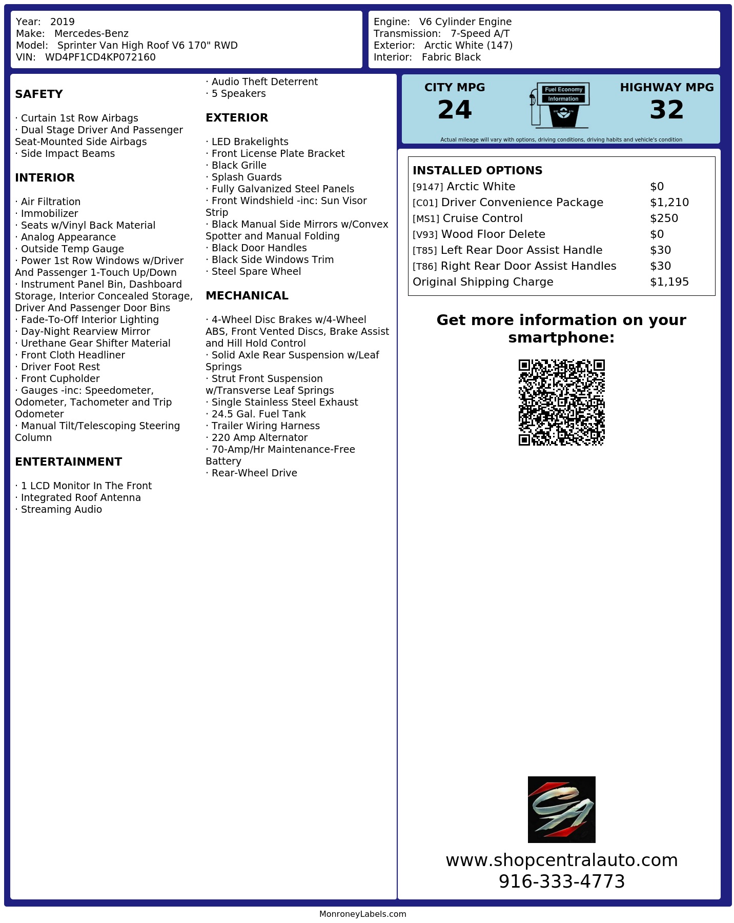 Monroney Label