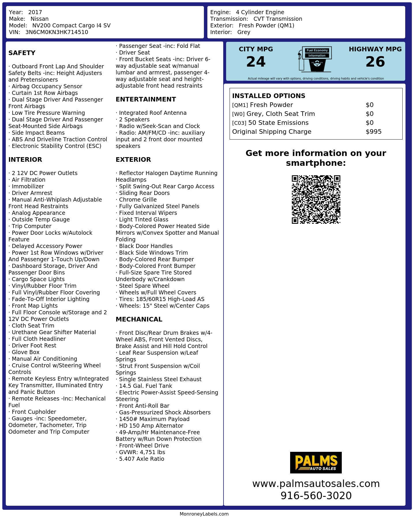 Monroney Label