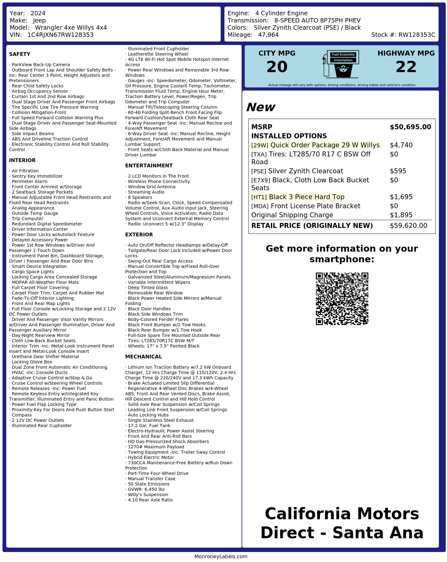 Monroney Label