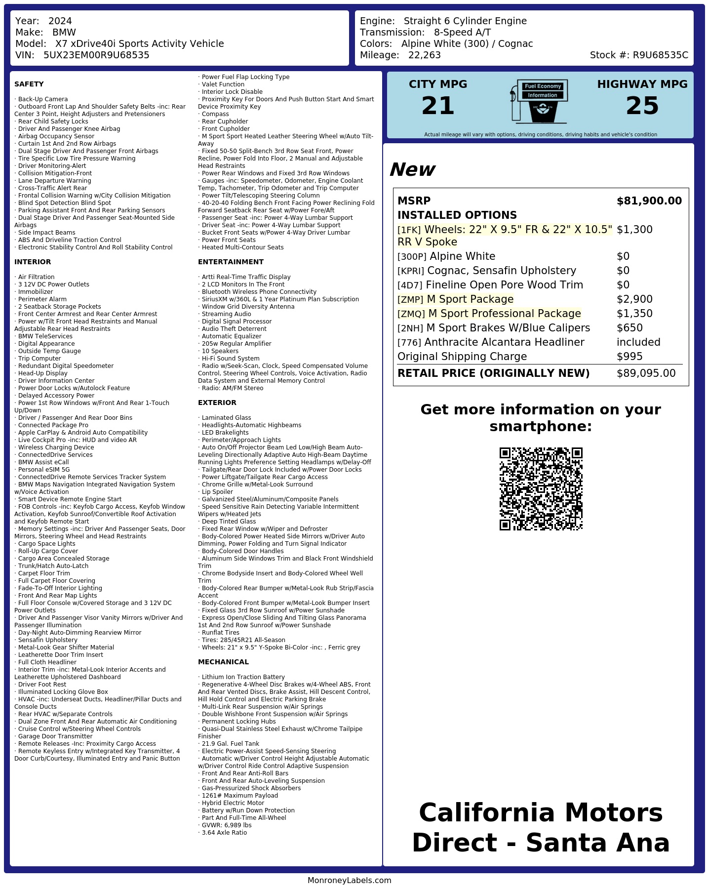 Monroney Label