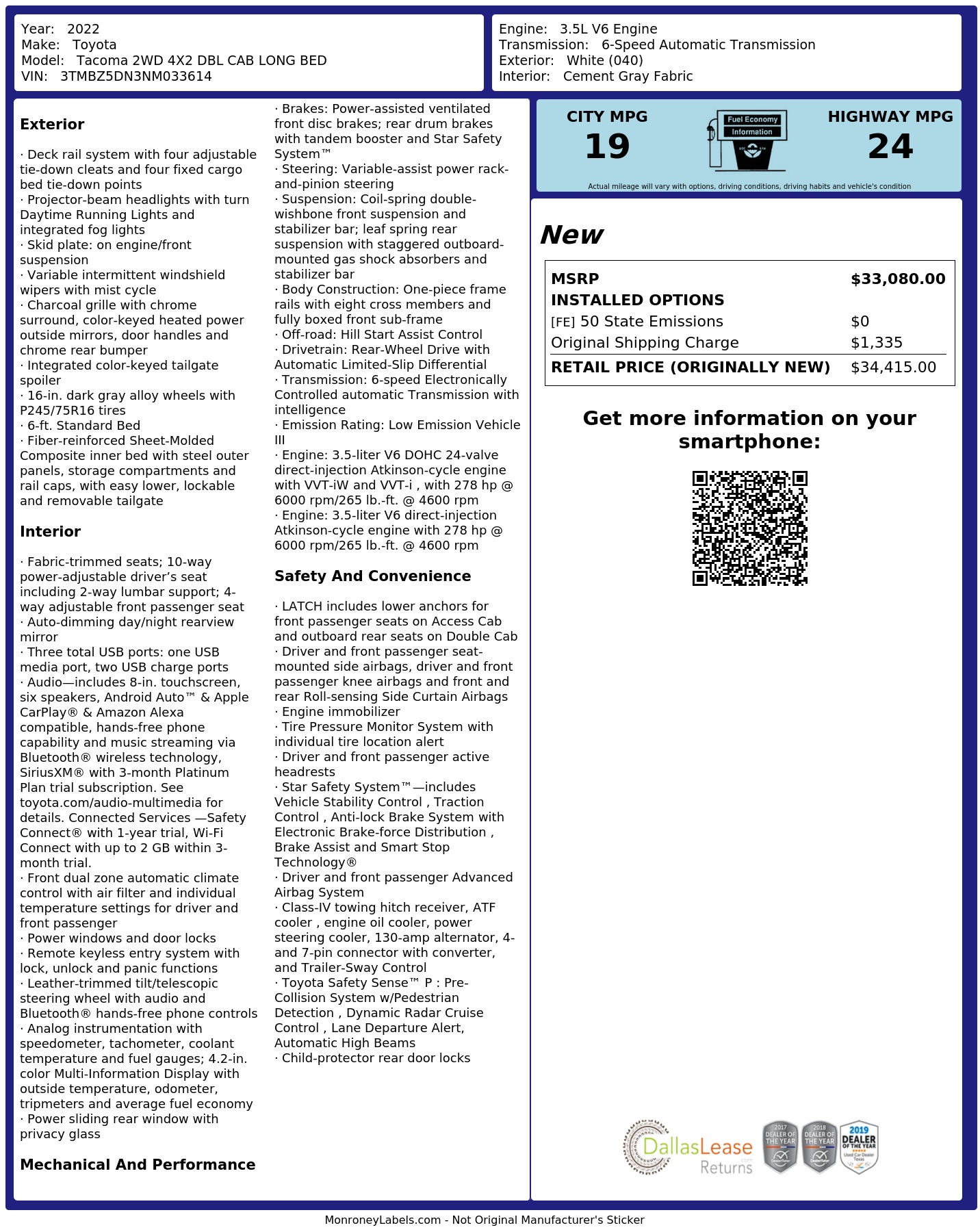 Monroney Label