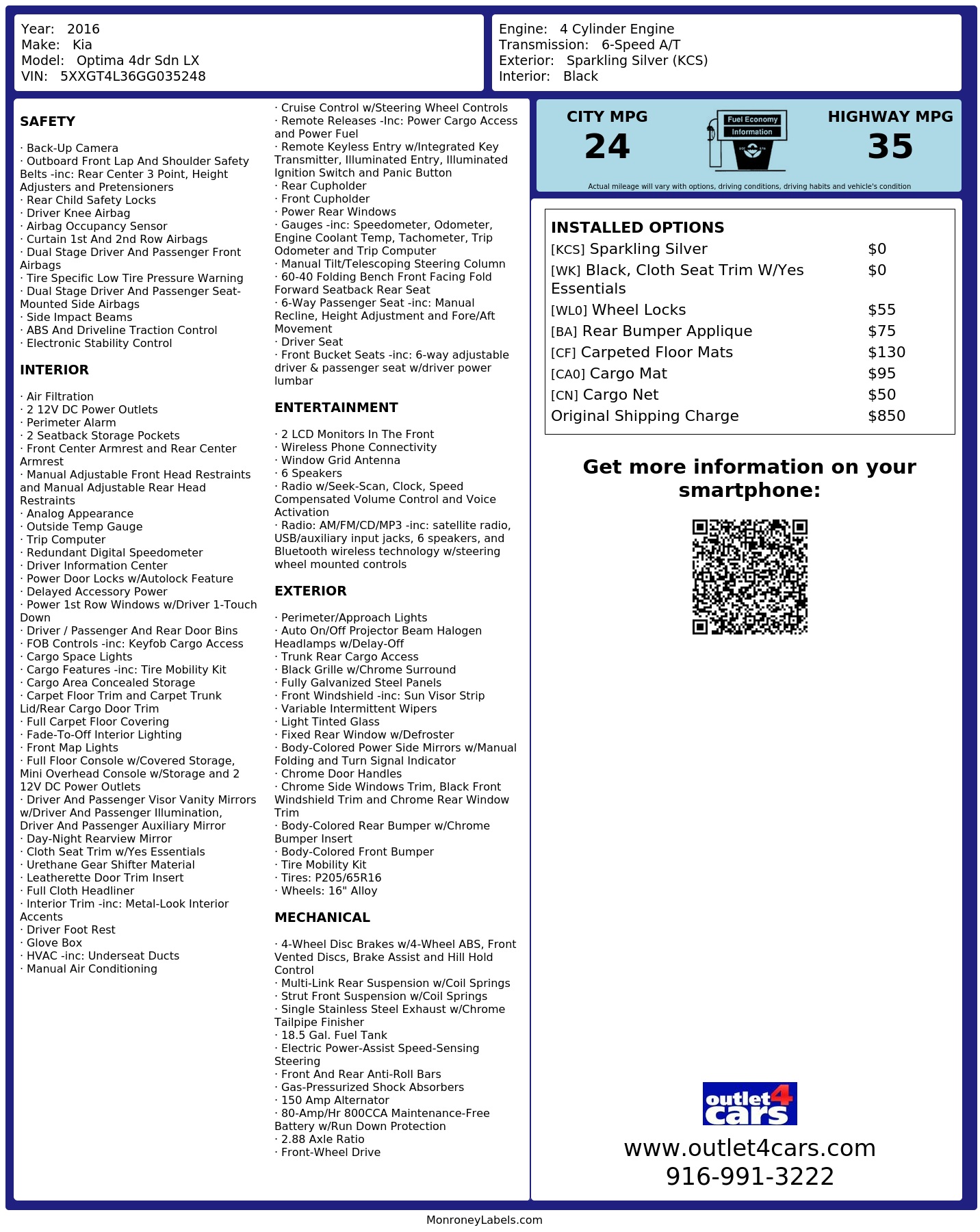 Monroney Label