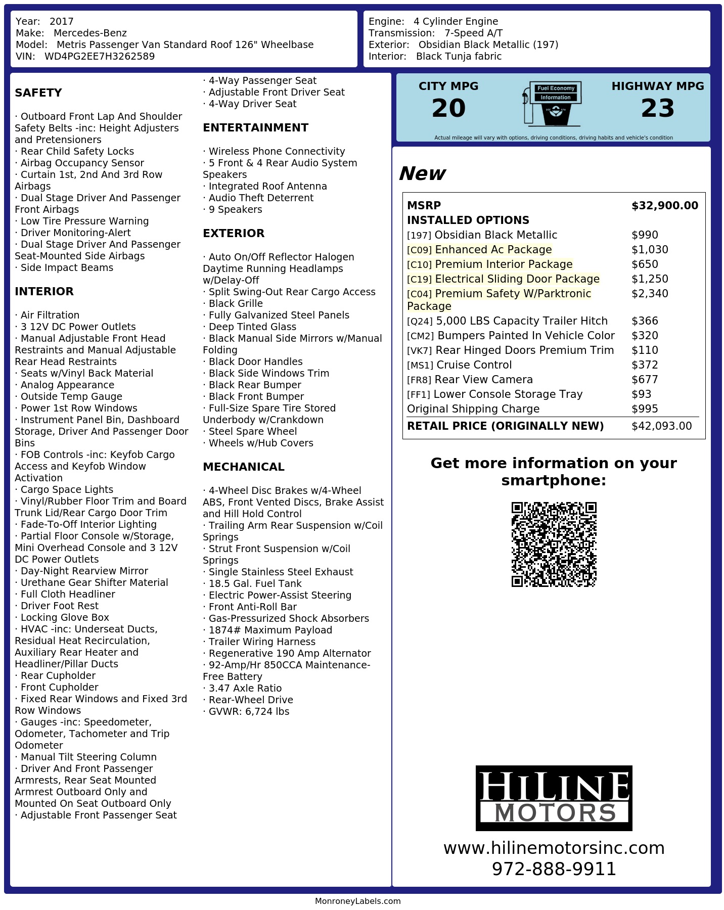 Monroney Label