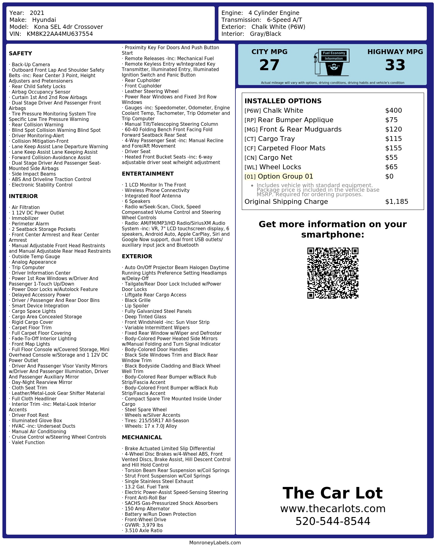 Monroney Label
