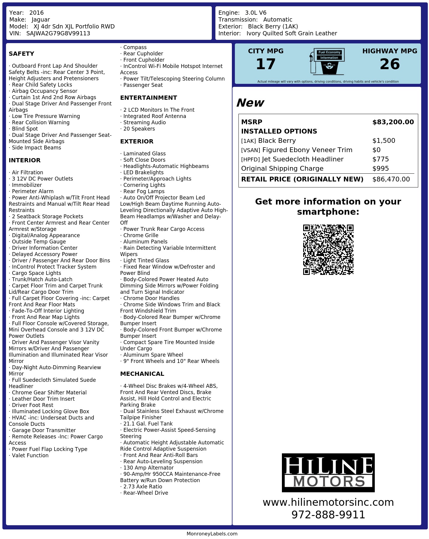 Monroney Label