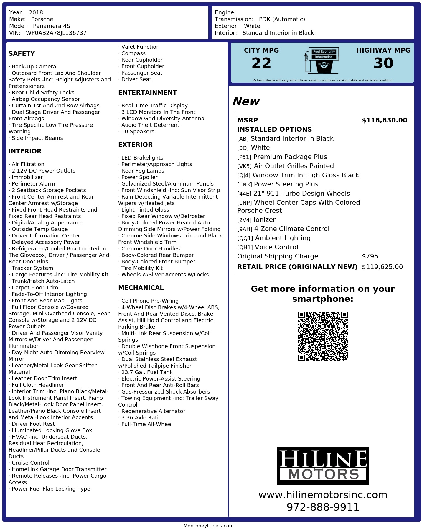Monroney Label