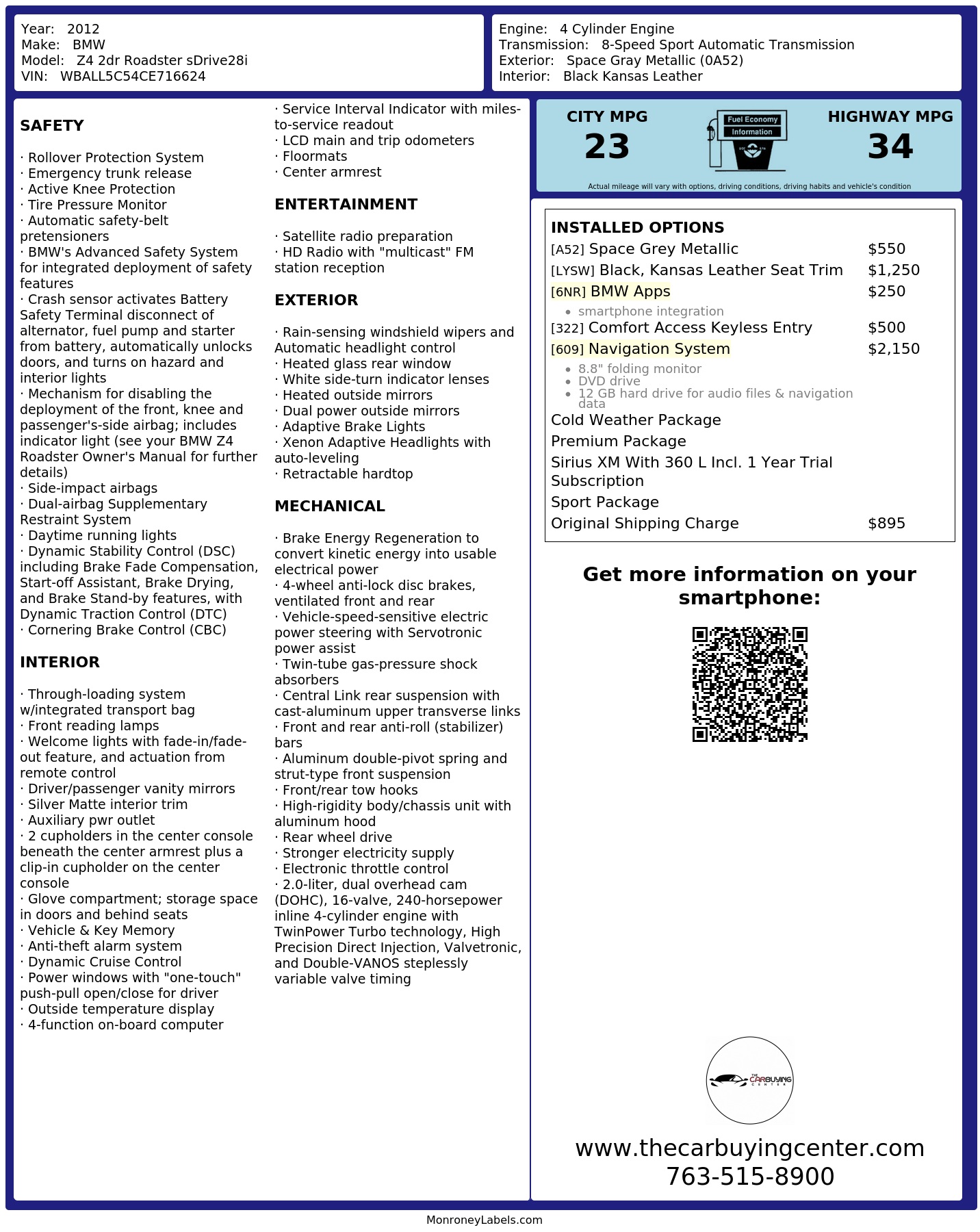 Monroney Label