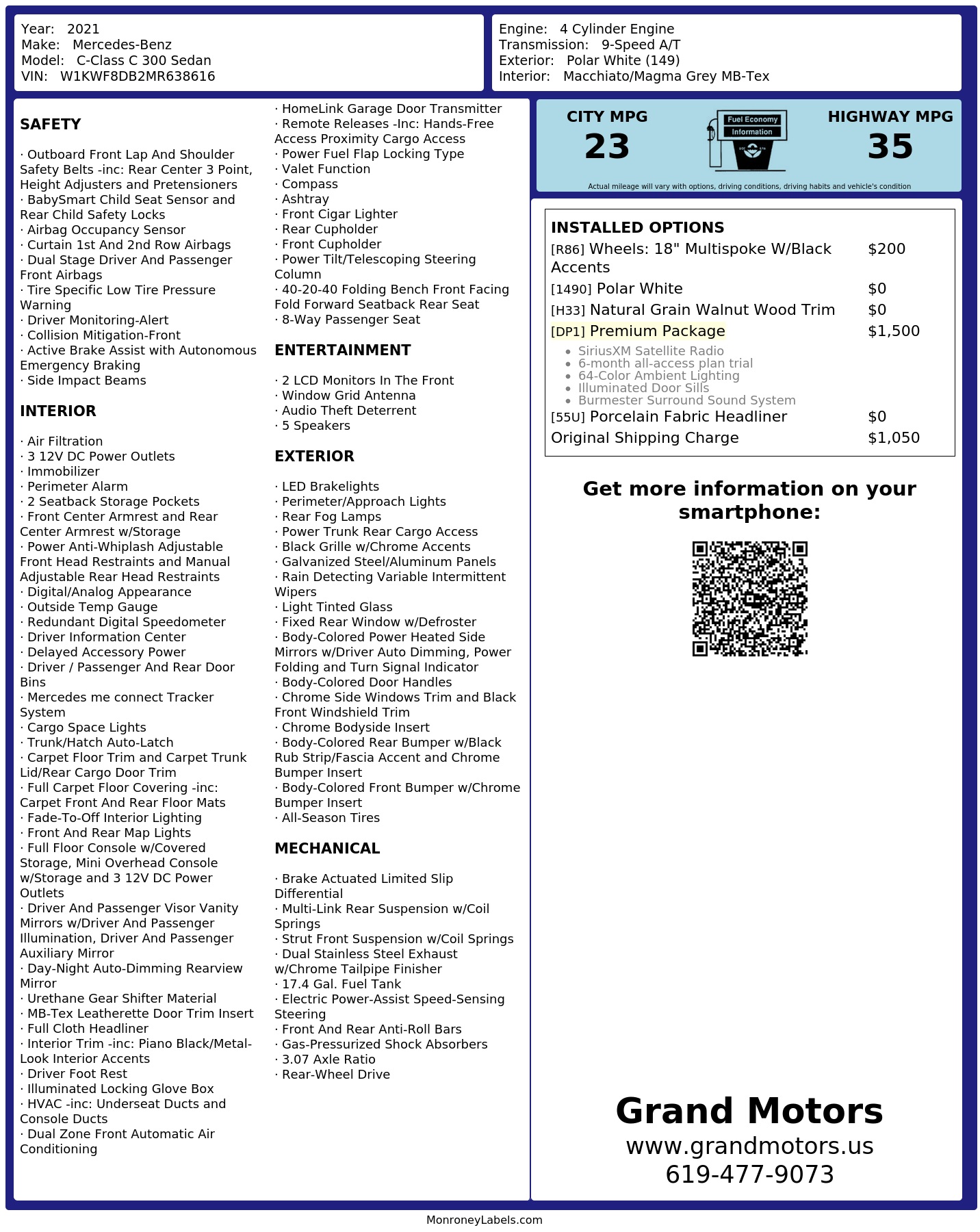 Monroney Label