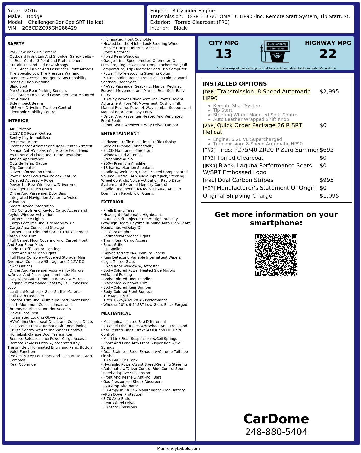 Monroney Label
