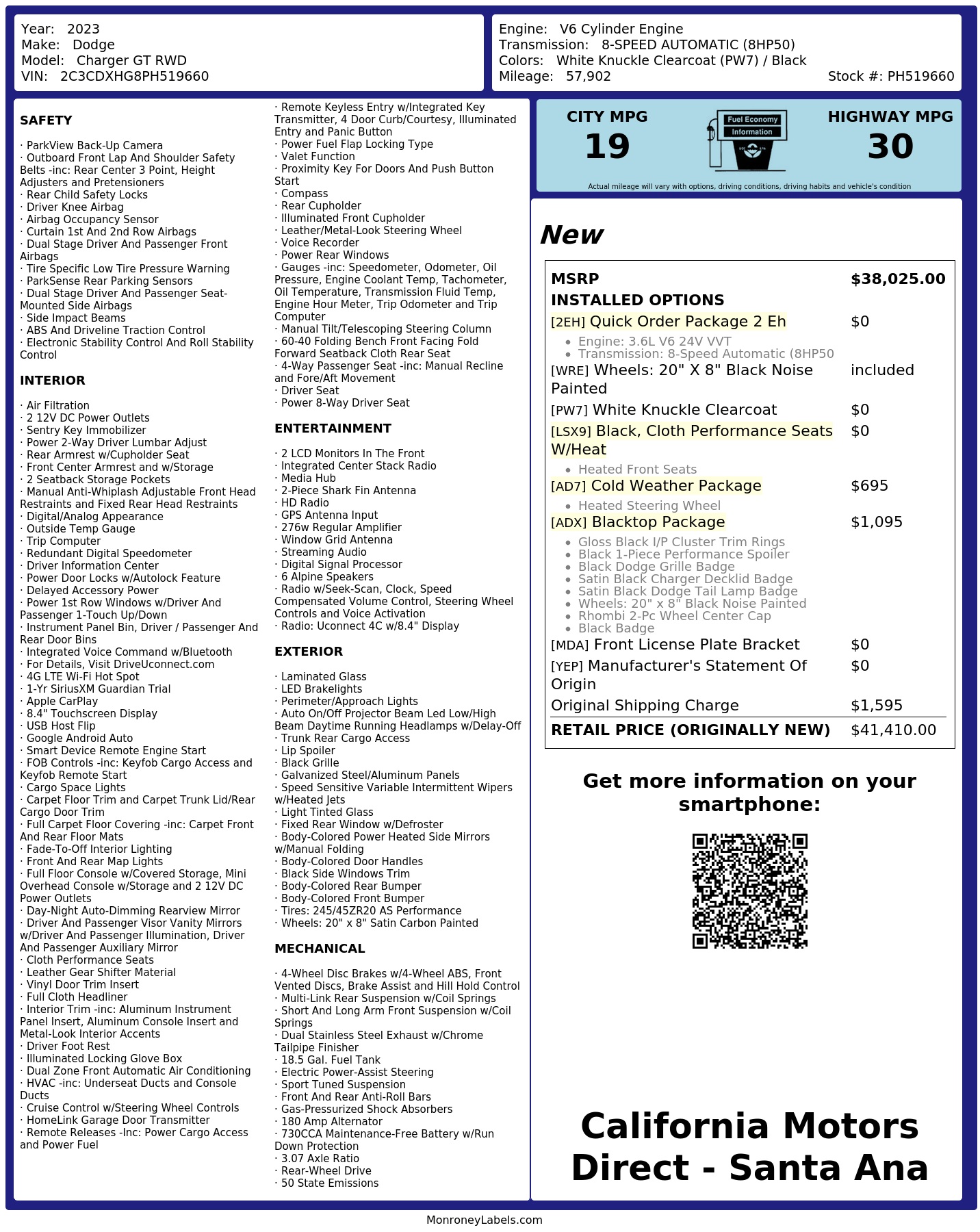 Monroney Label