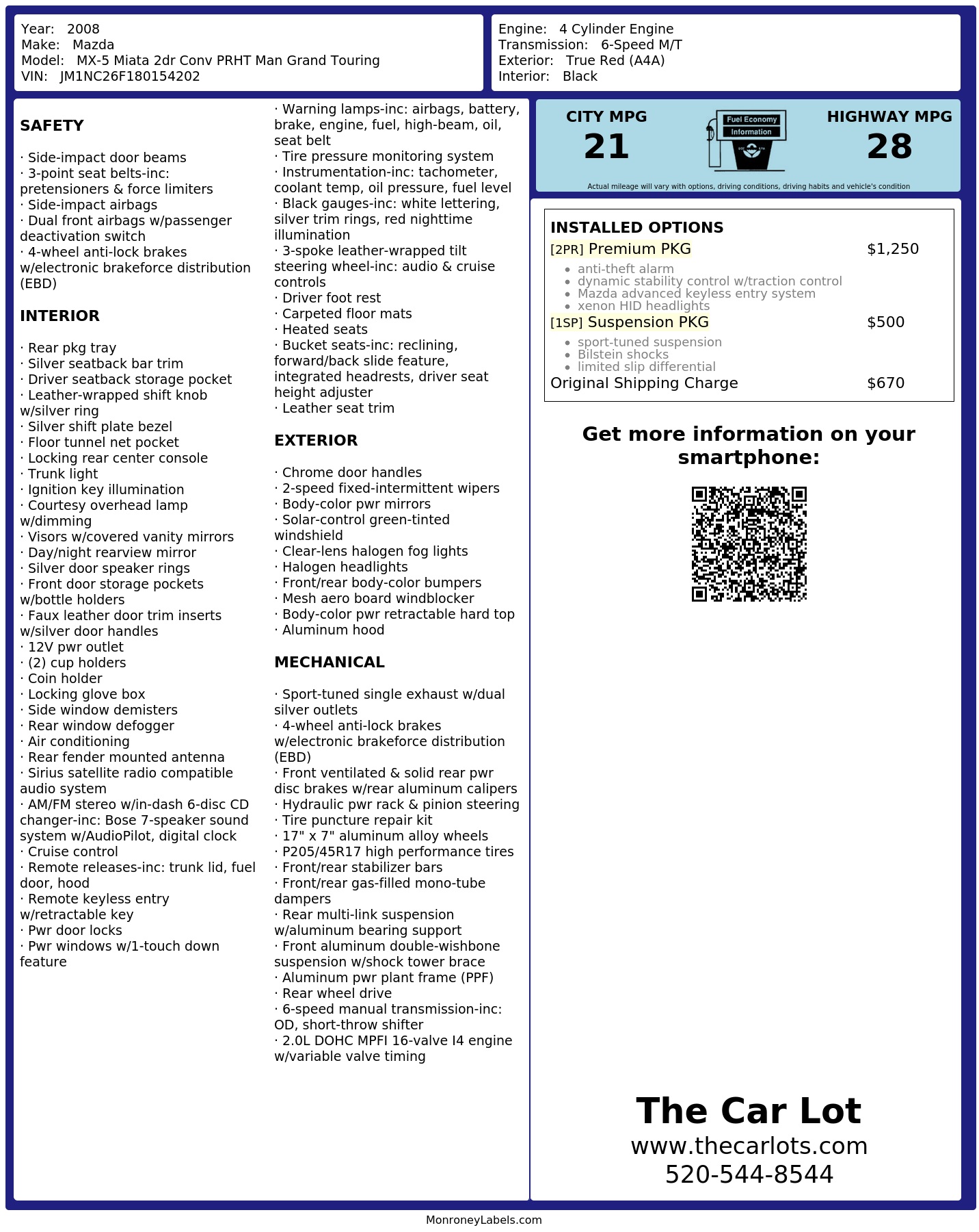 Monroney Label