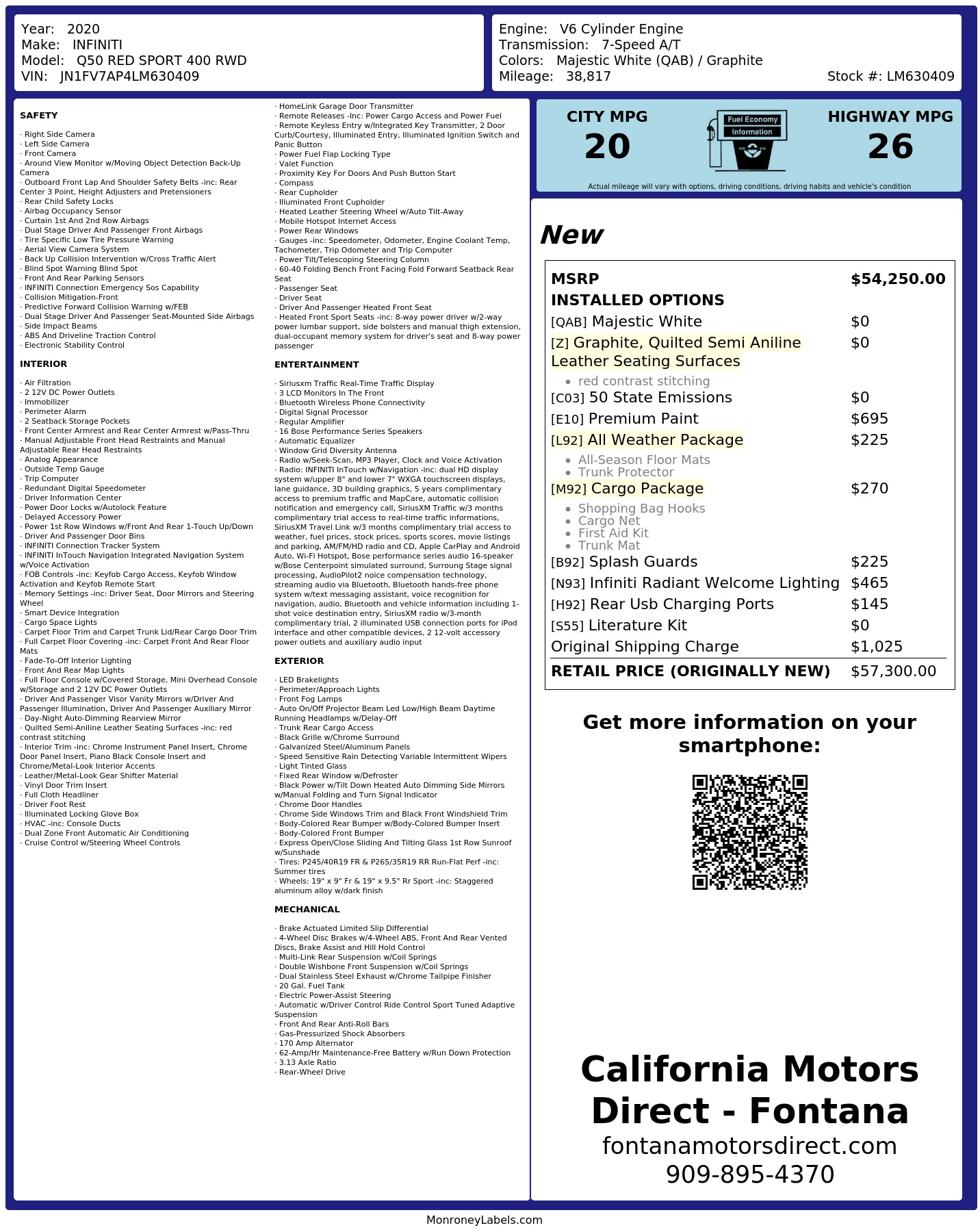 Monroney Label