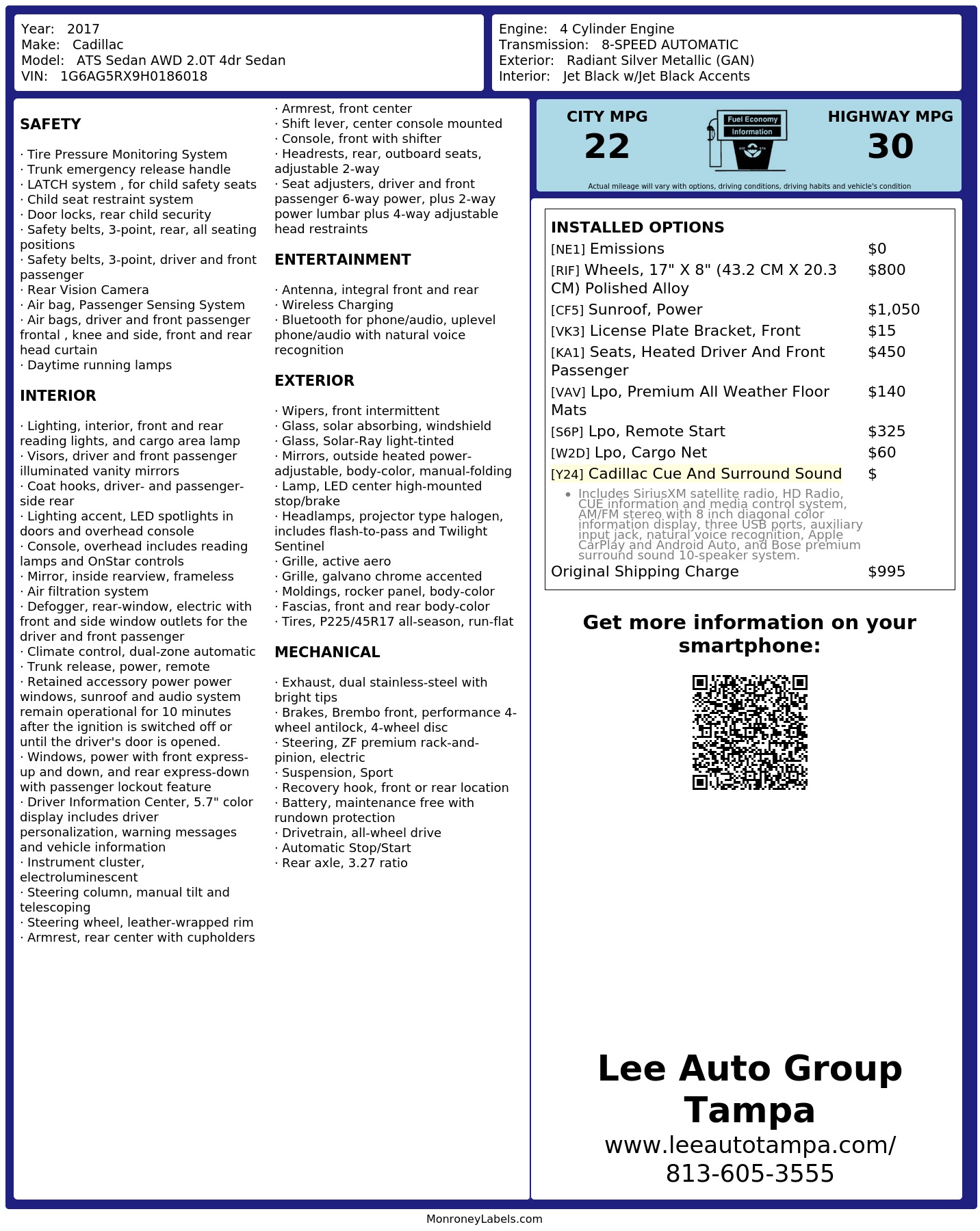 Monroney Label