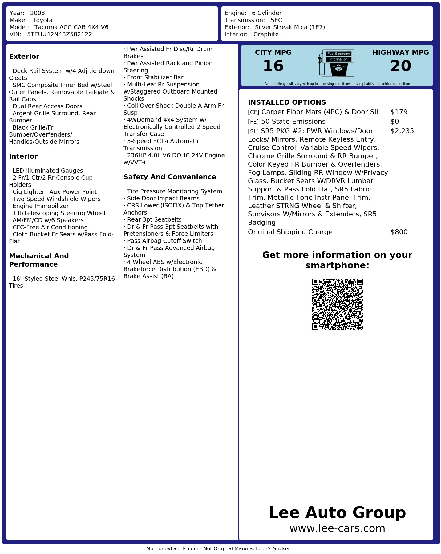 Monroney Label