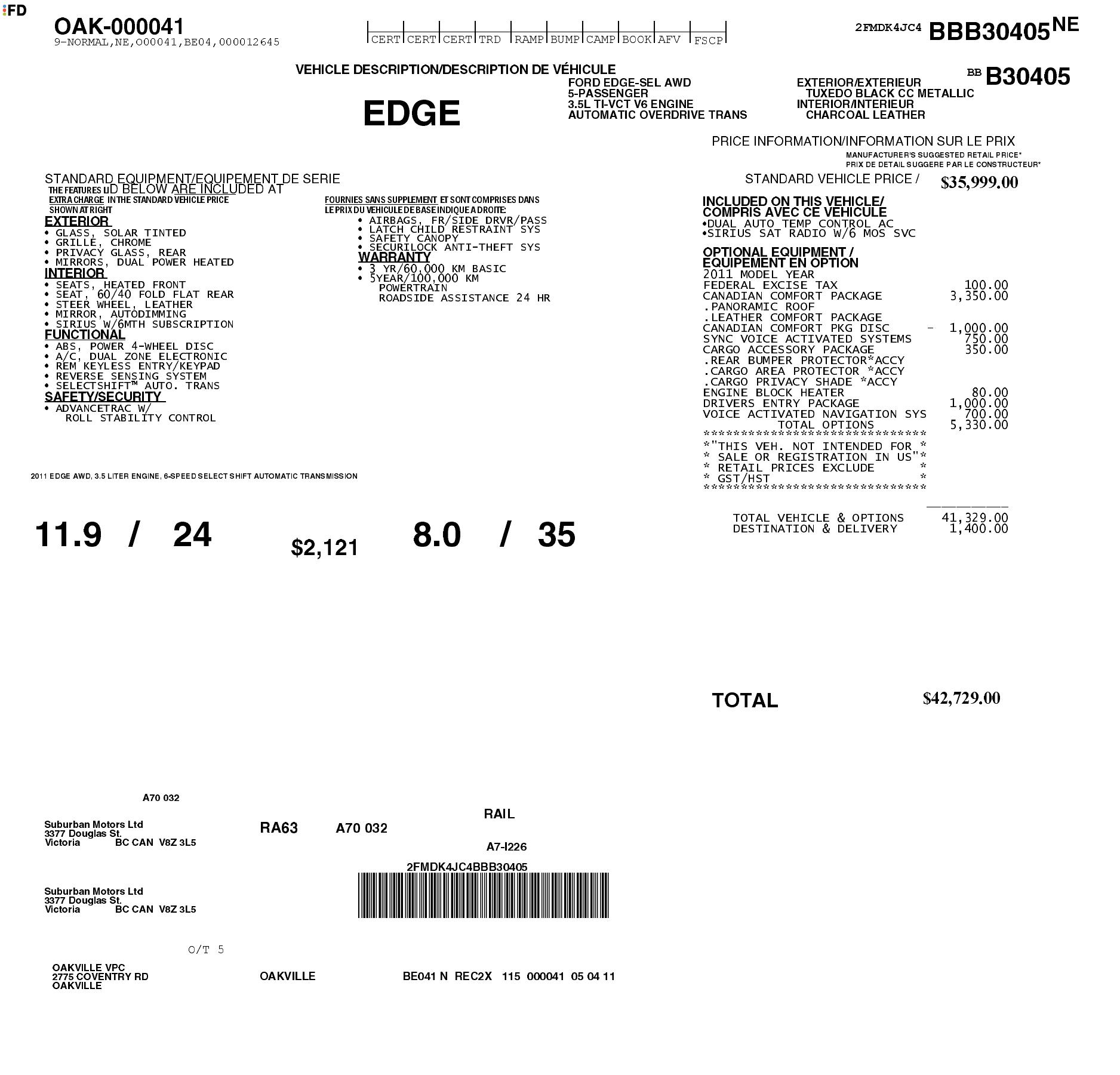 Monroney Label