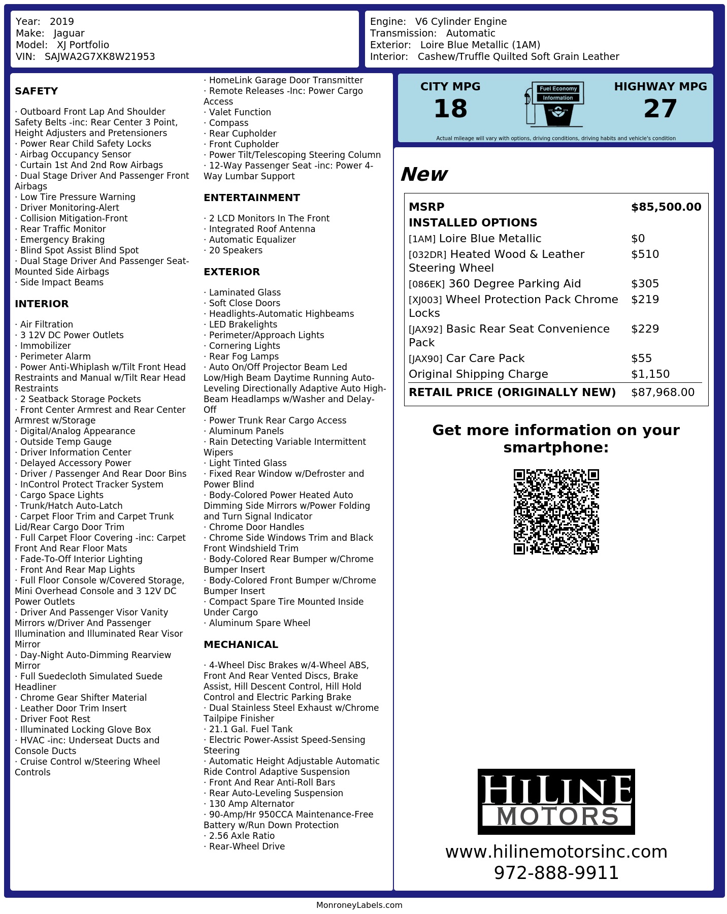 Monroney Label