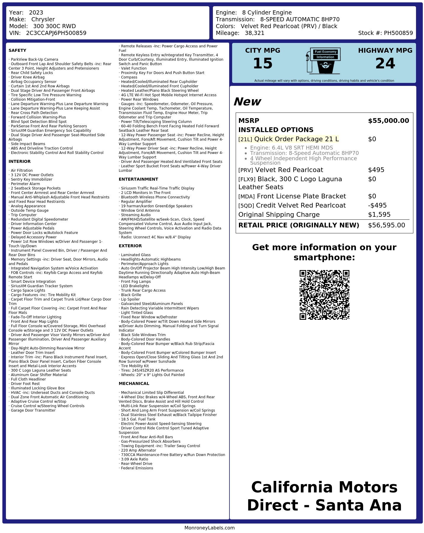 Monroney Label
