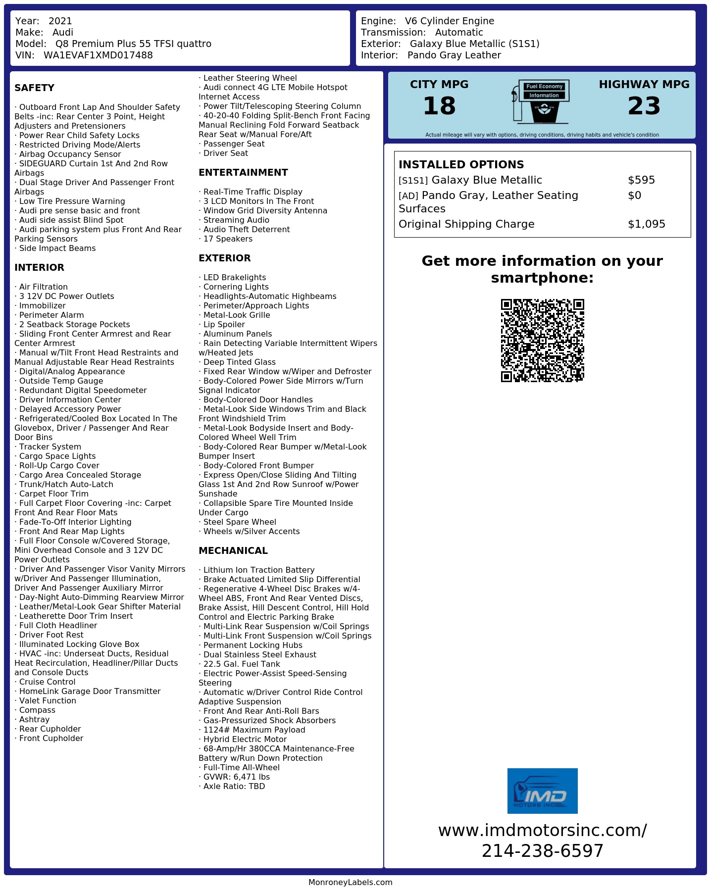 Monroney Label