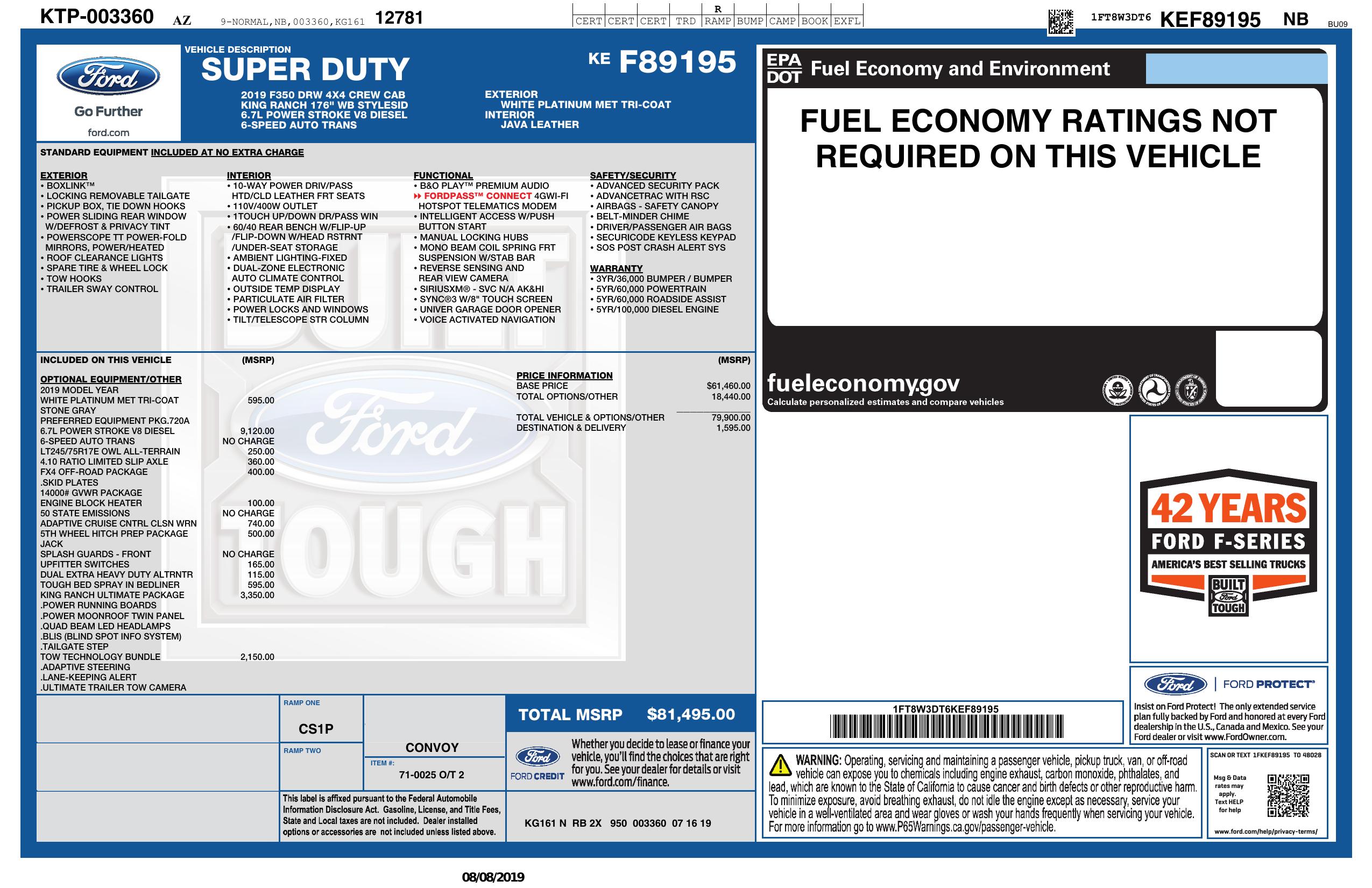 Monroney Label