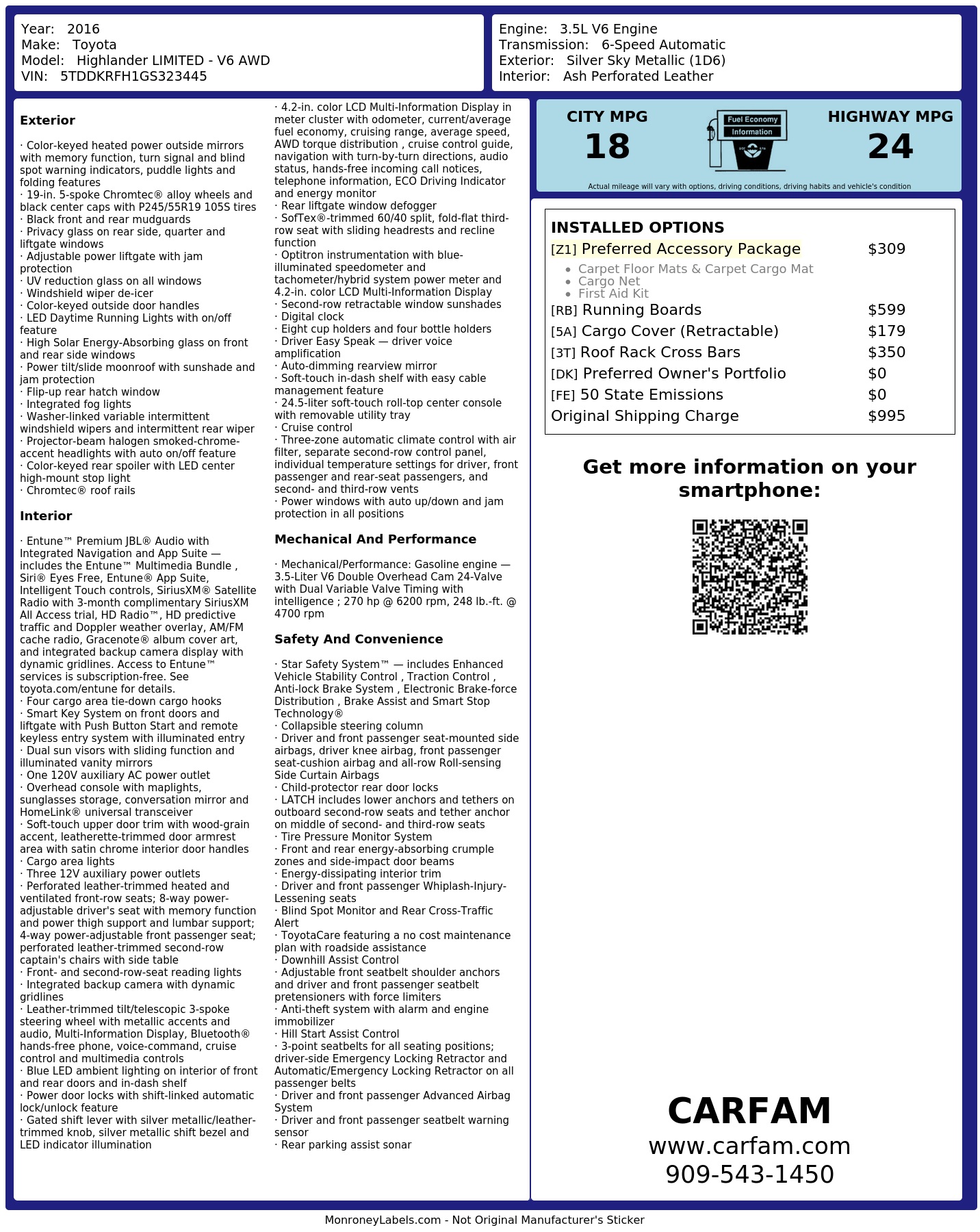 Monroney Label