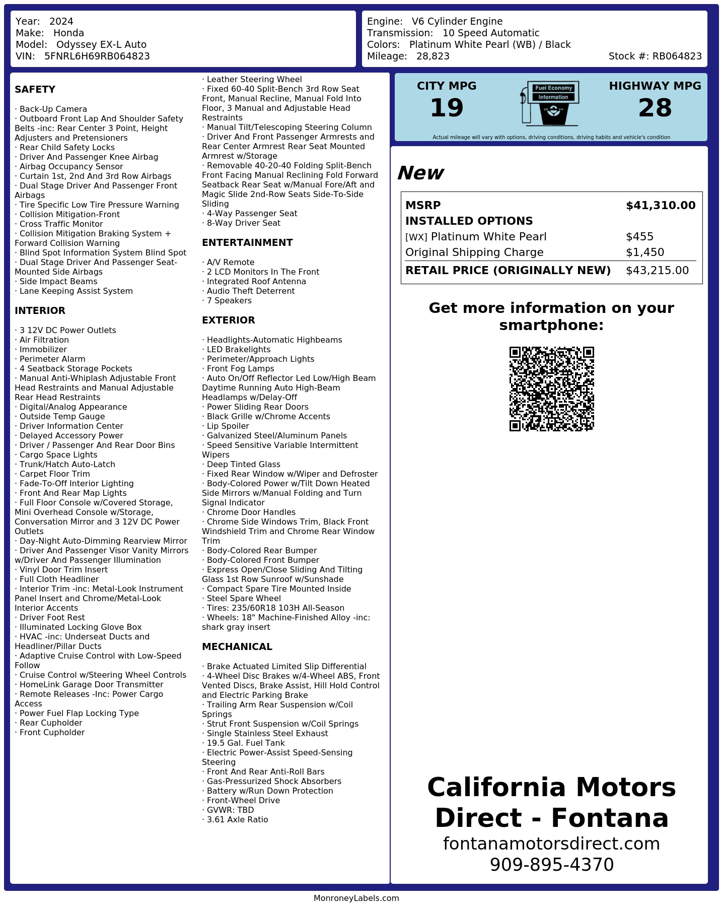 Monroney Label