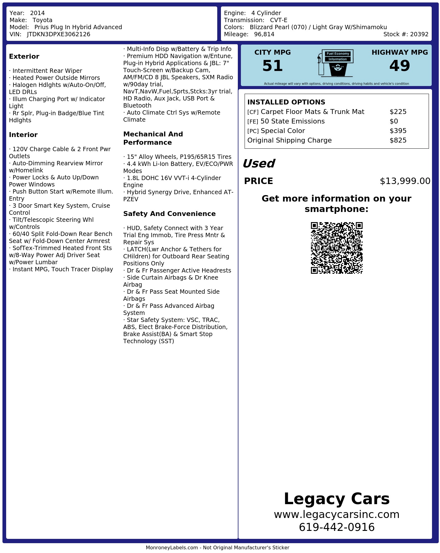 Monroney Label