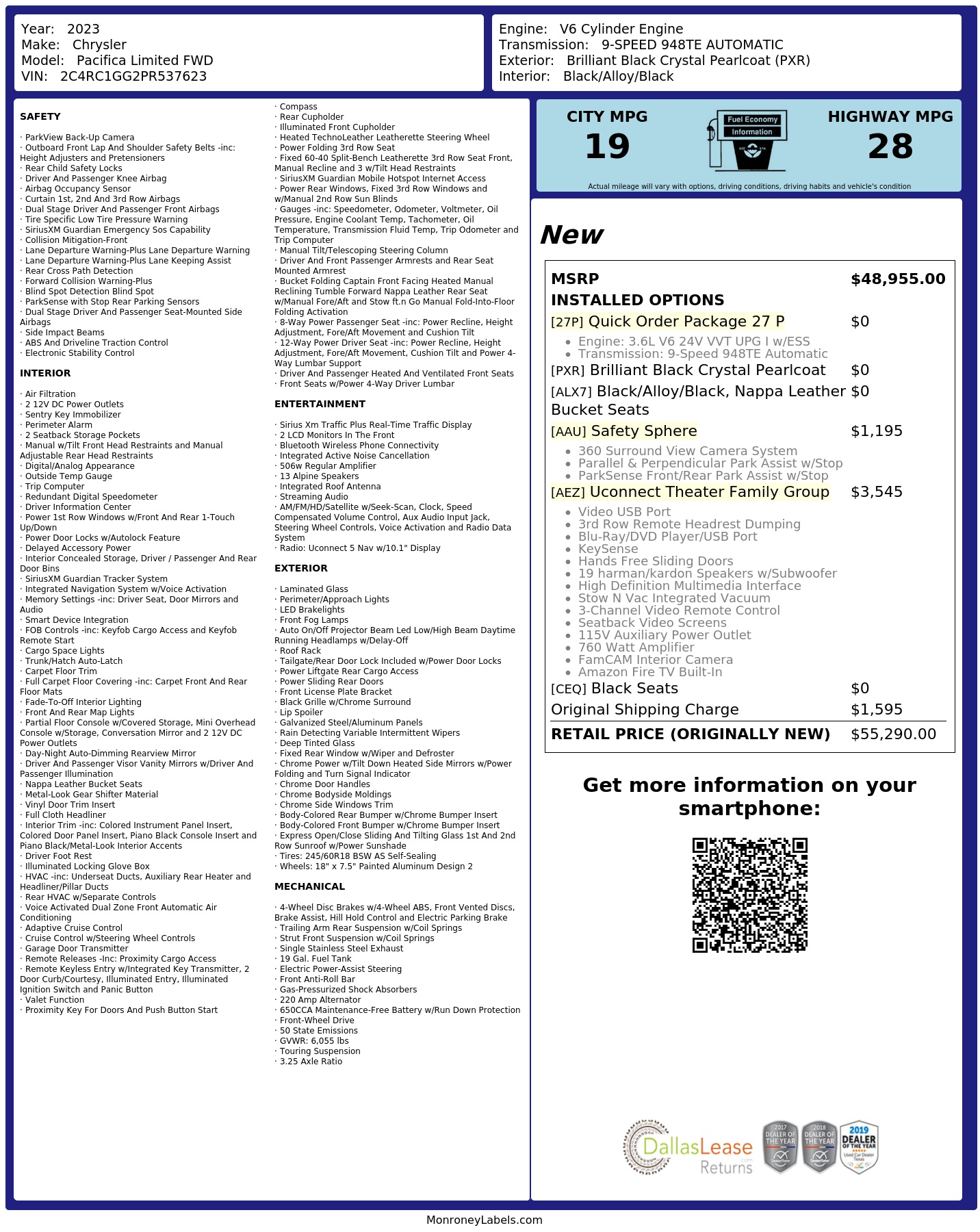 Monroney Label