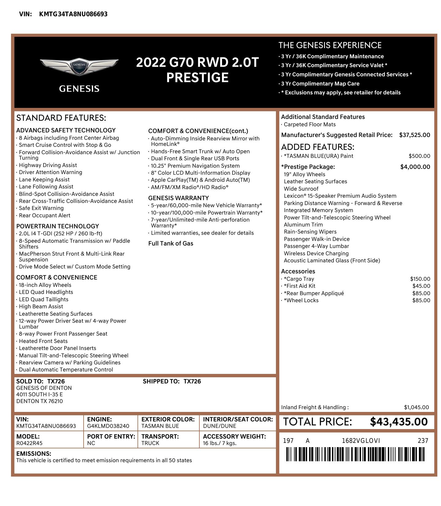 Monroney Label