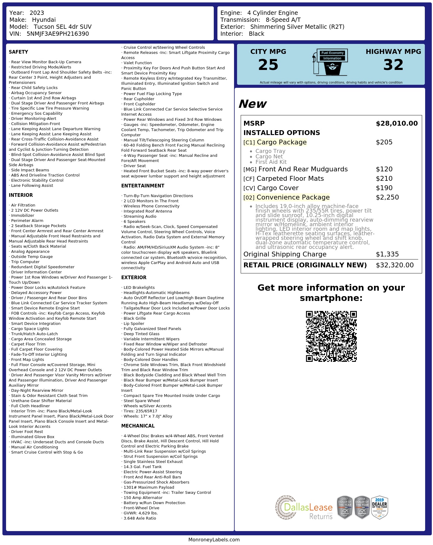 Monroney Label