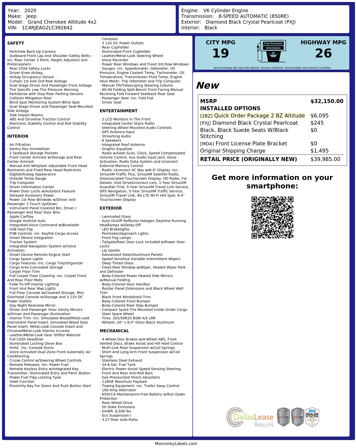 Monroney Label