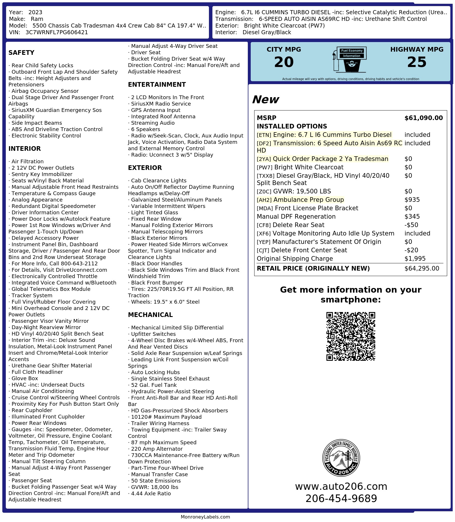 Monroney Label