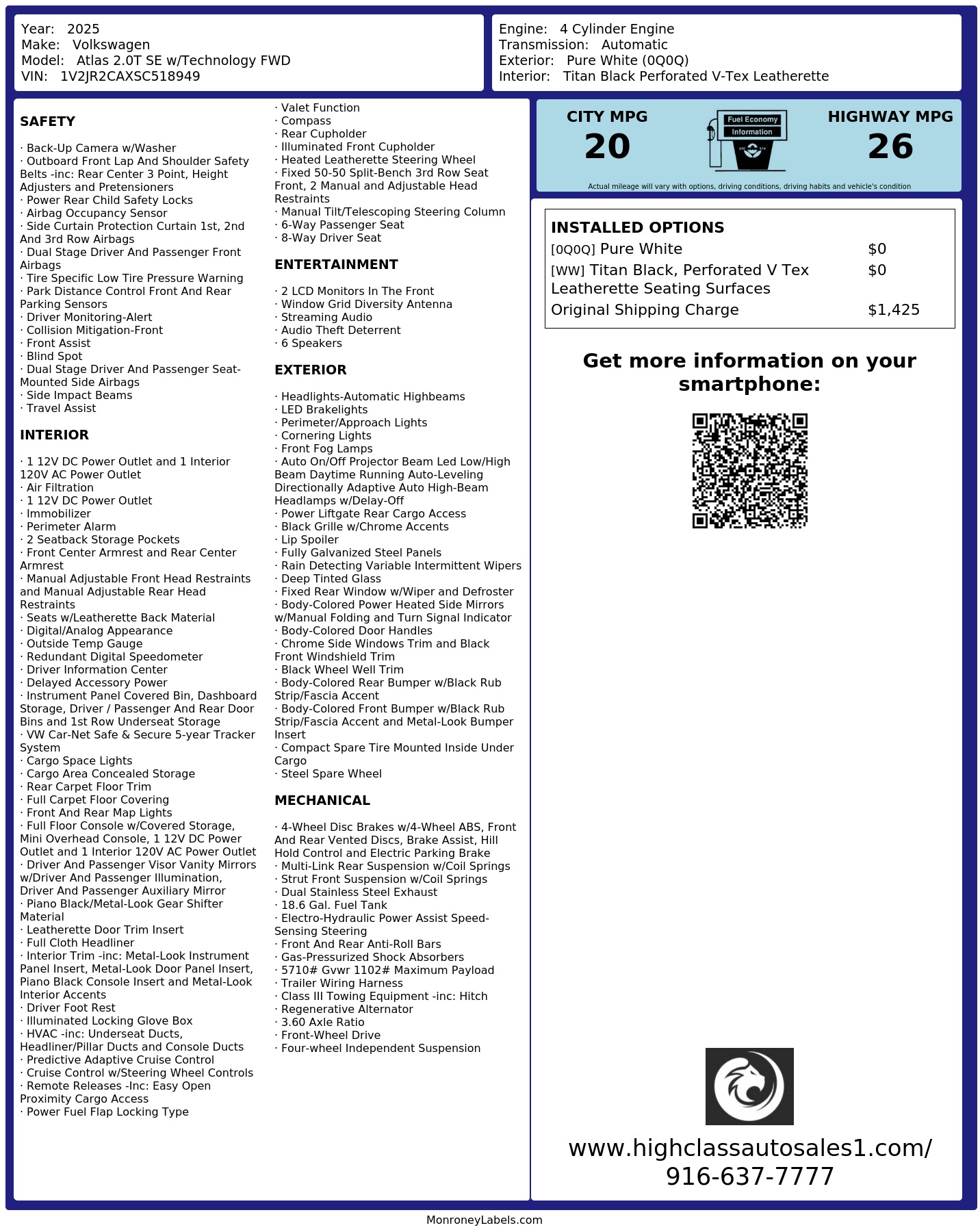 Monroney Label