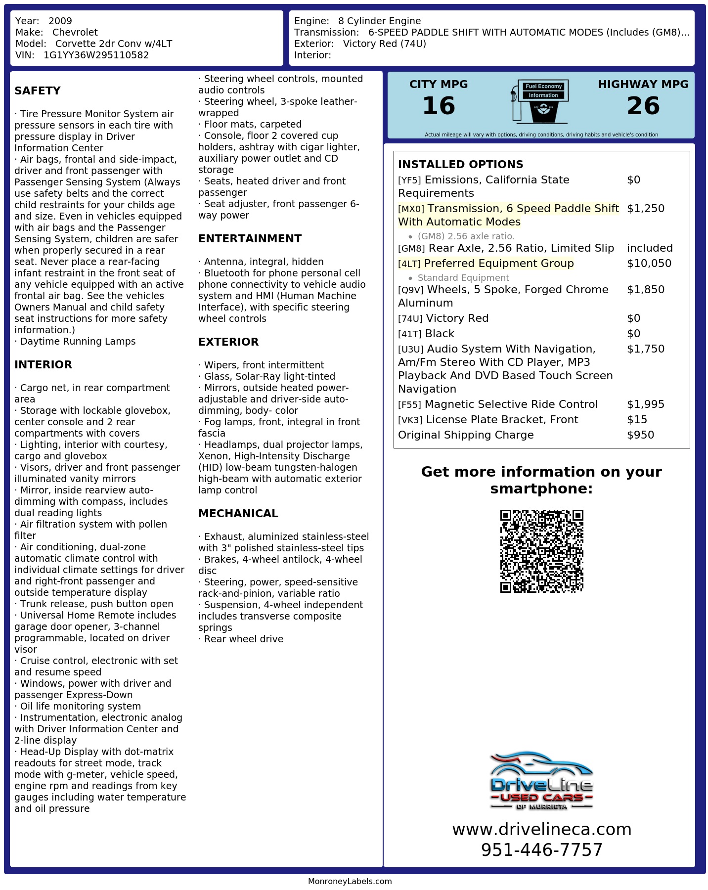 Monroney Label
