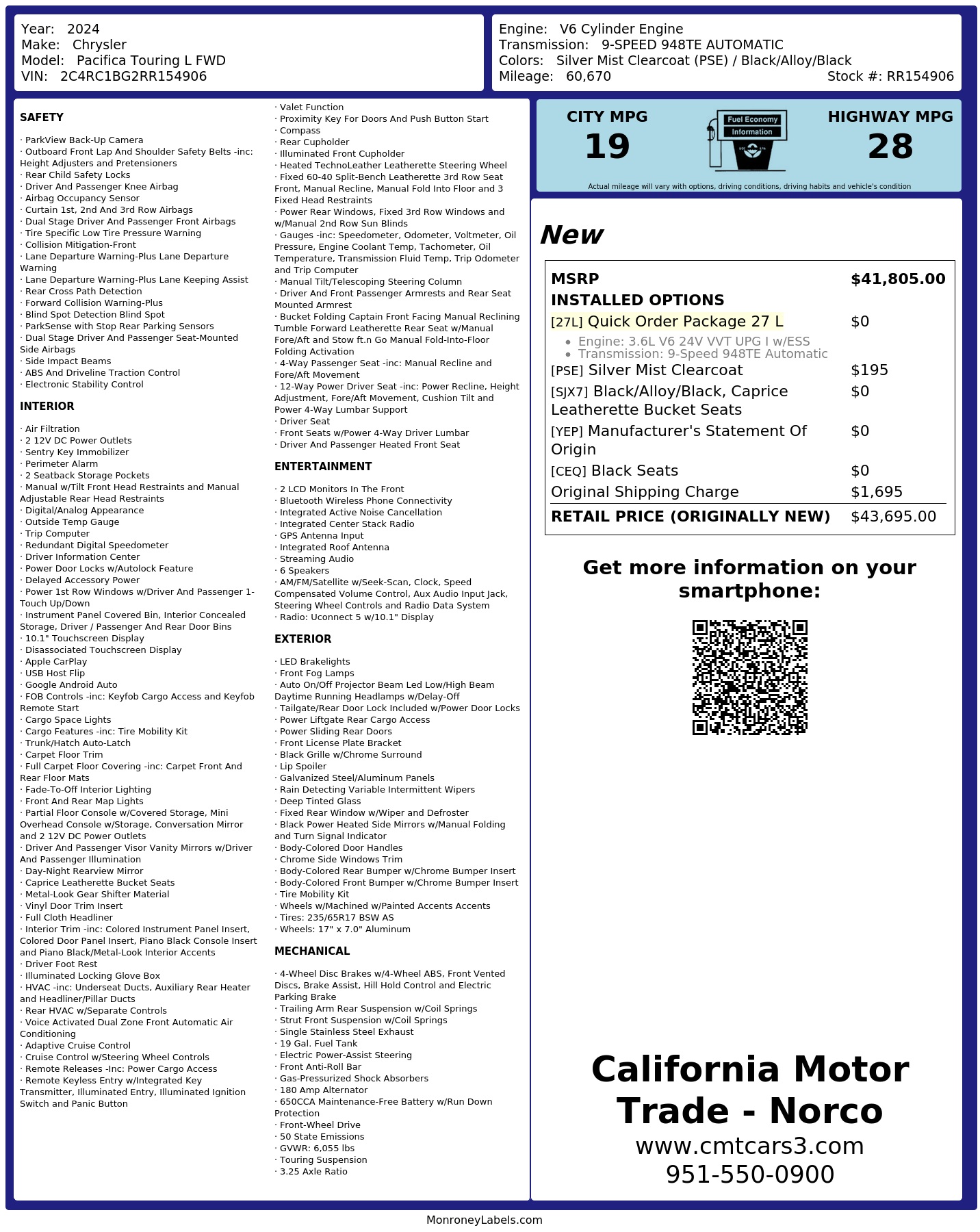 Monroney Label