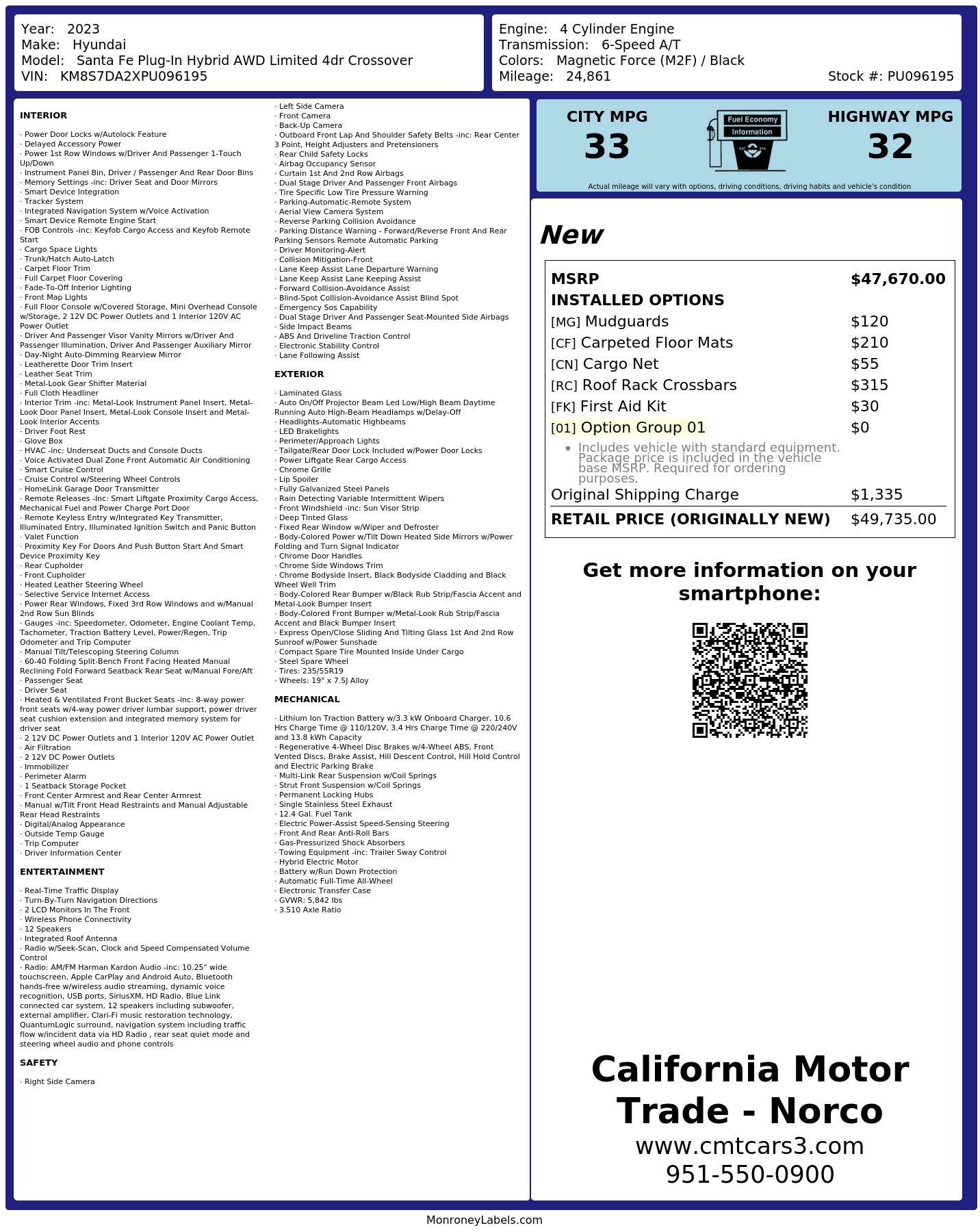 Monroney Label