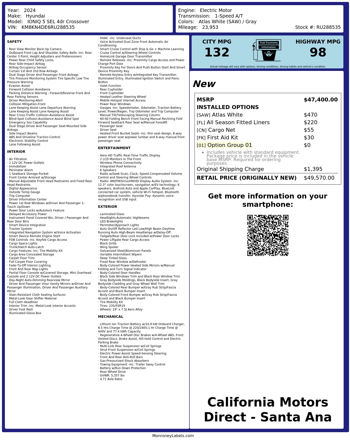 Monroney Label