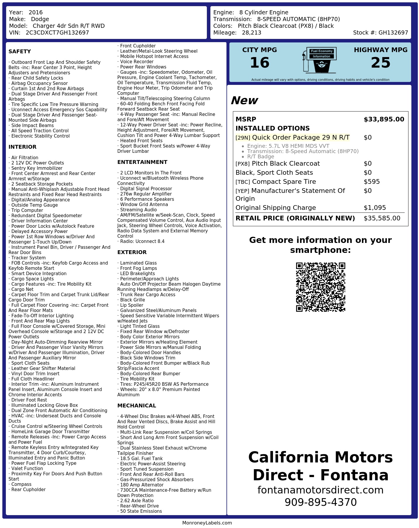 Monroney Label